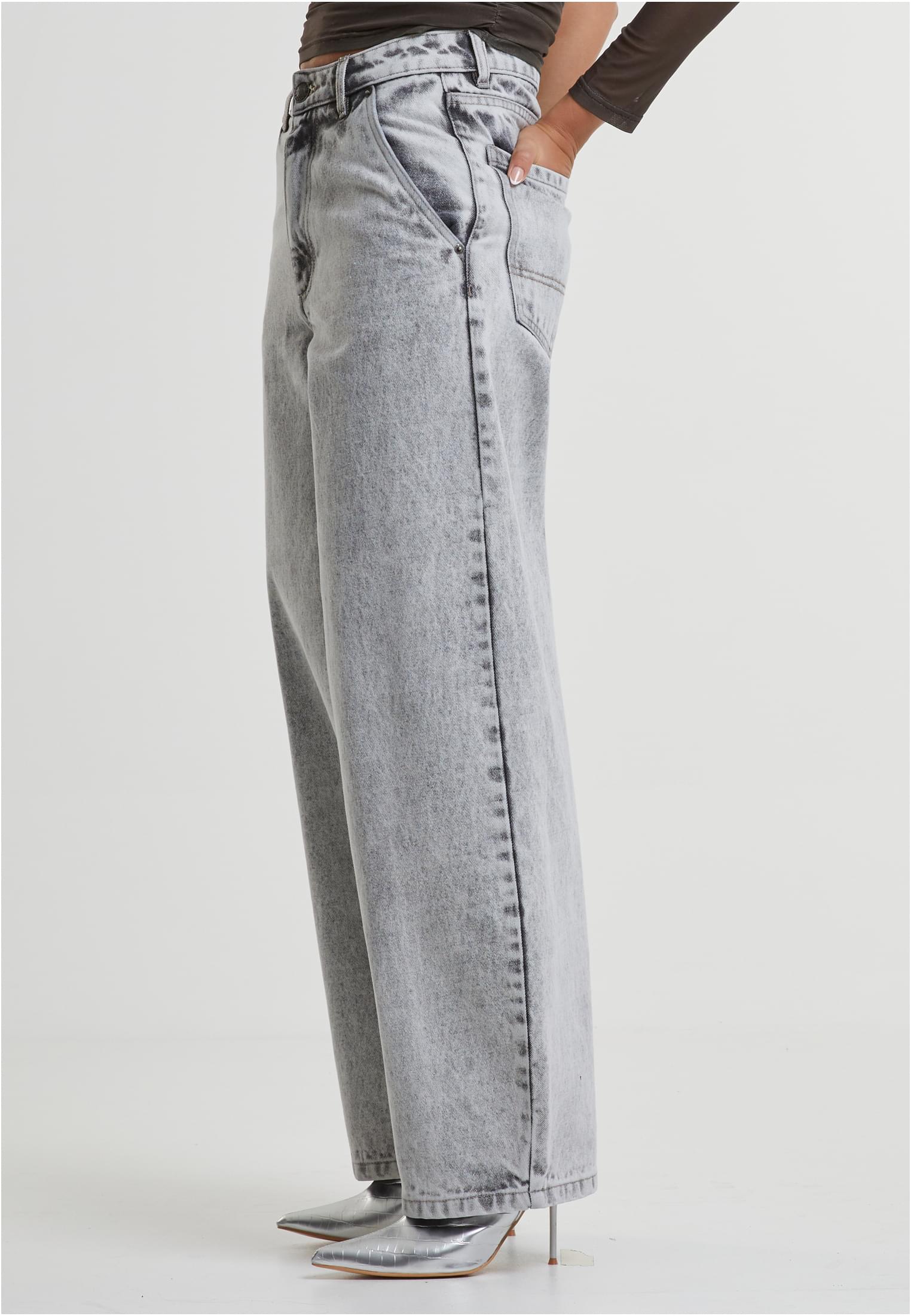 Ladies Tapered Baggy Jeans | new dark blue washed