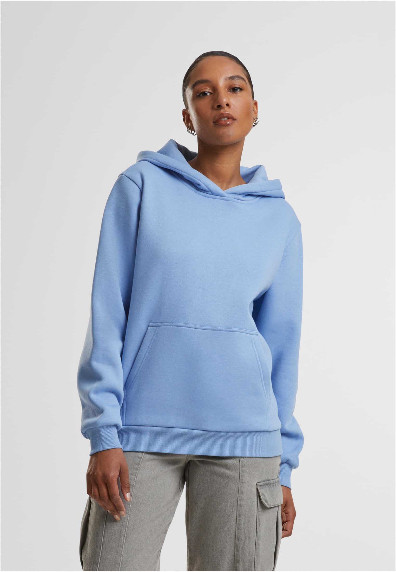 Ladies Fluffy Hoody | powderblue