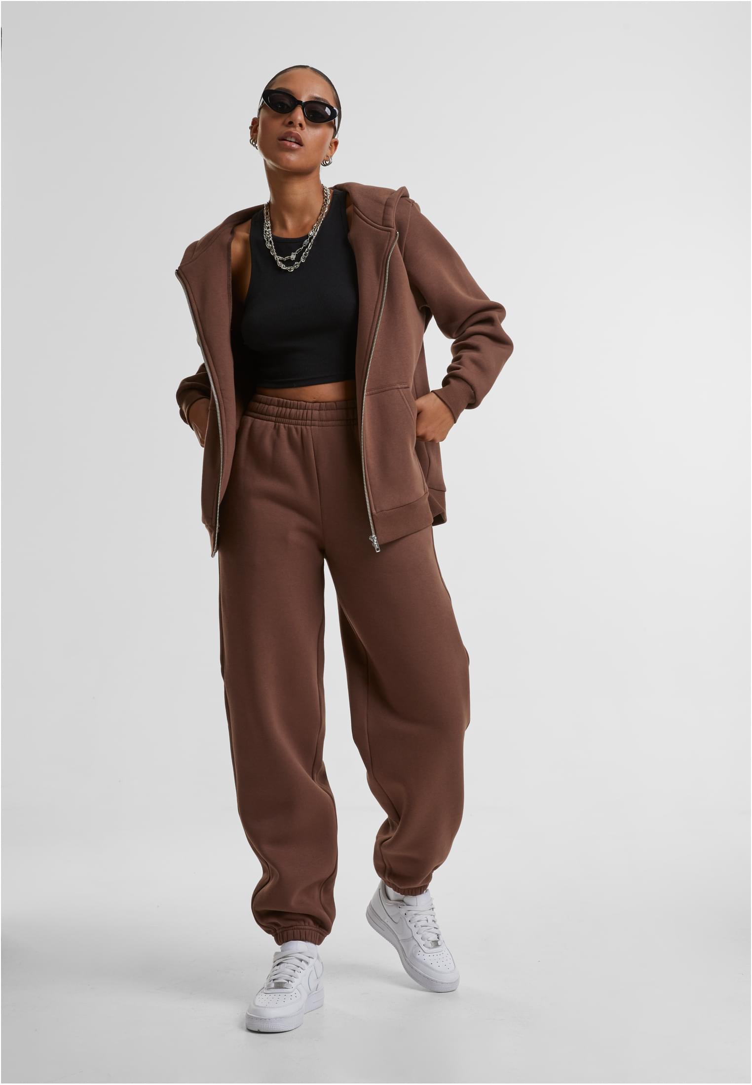 Ladies Fluffy Sweatpants | chocolatebrown