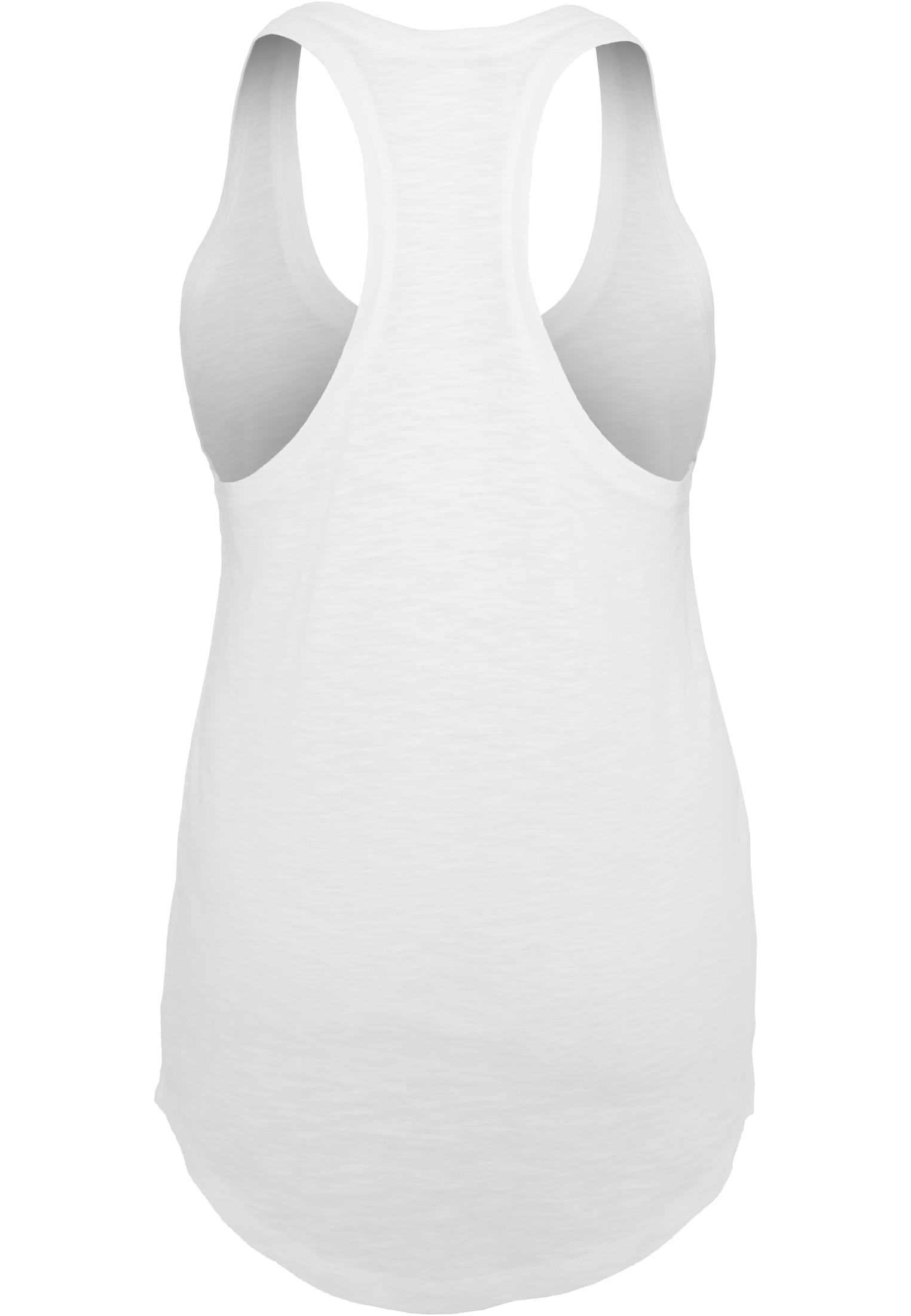 Ladies Long Loose Racerback Tank | white