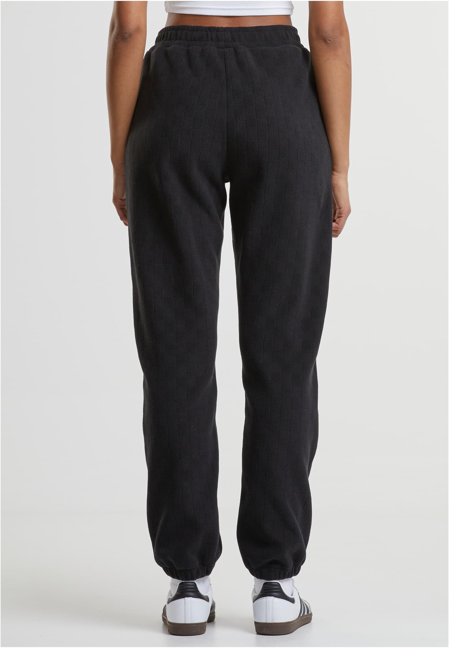 Ladies Jacquard Velvet Sweatpants | black