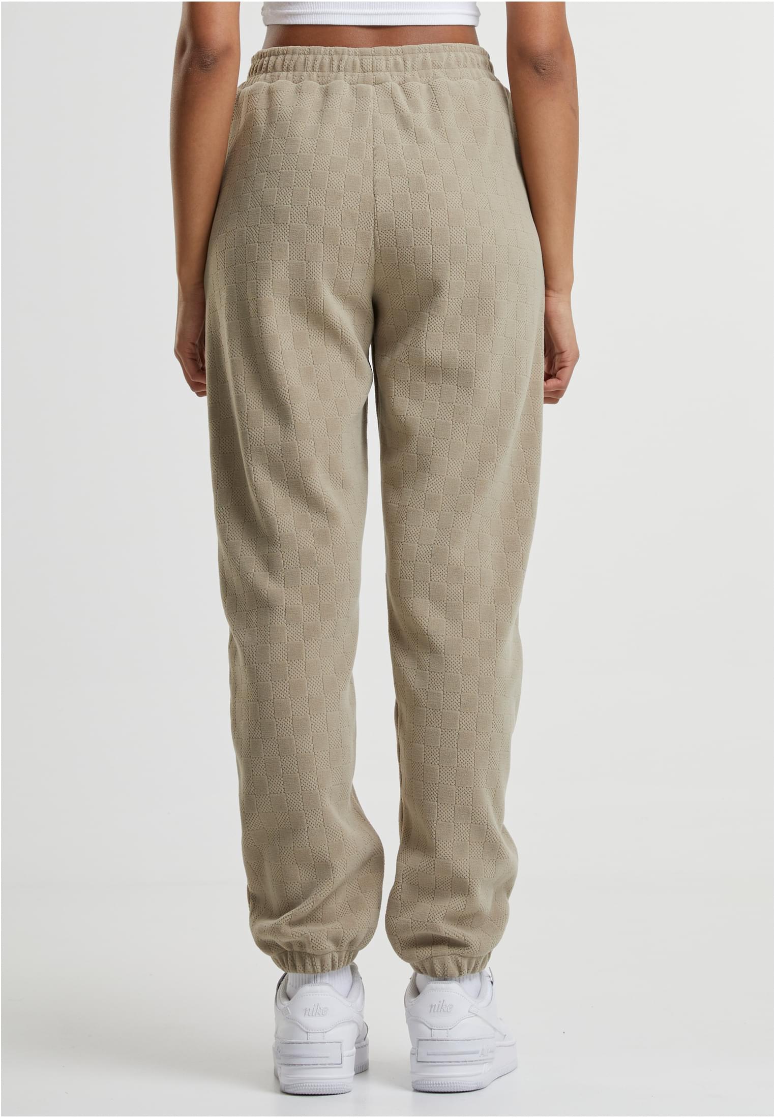 Ladies Jacquard Velvet Sweatpants | unionbeige