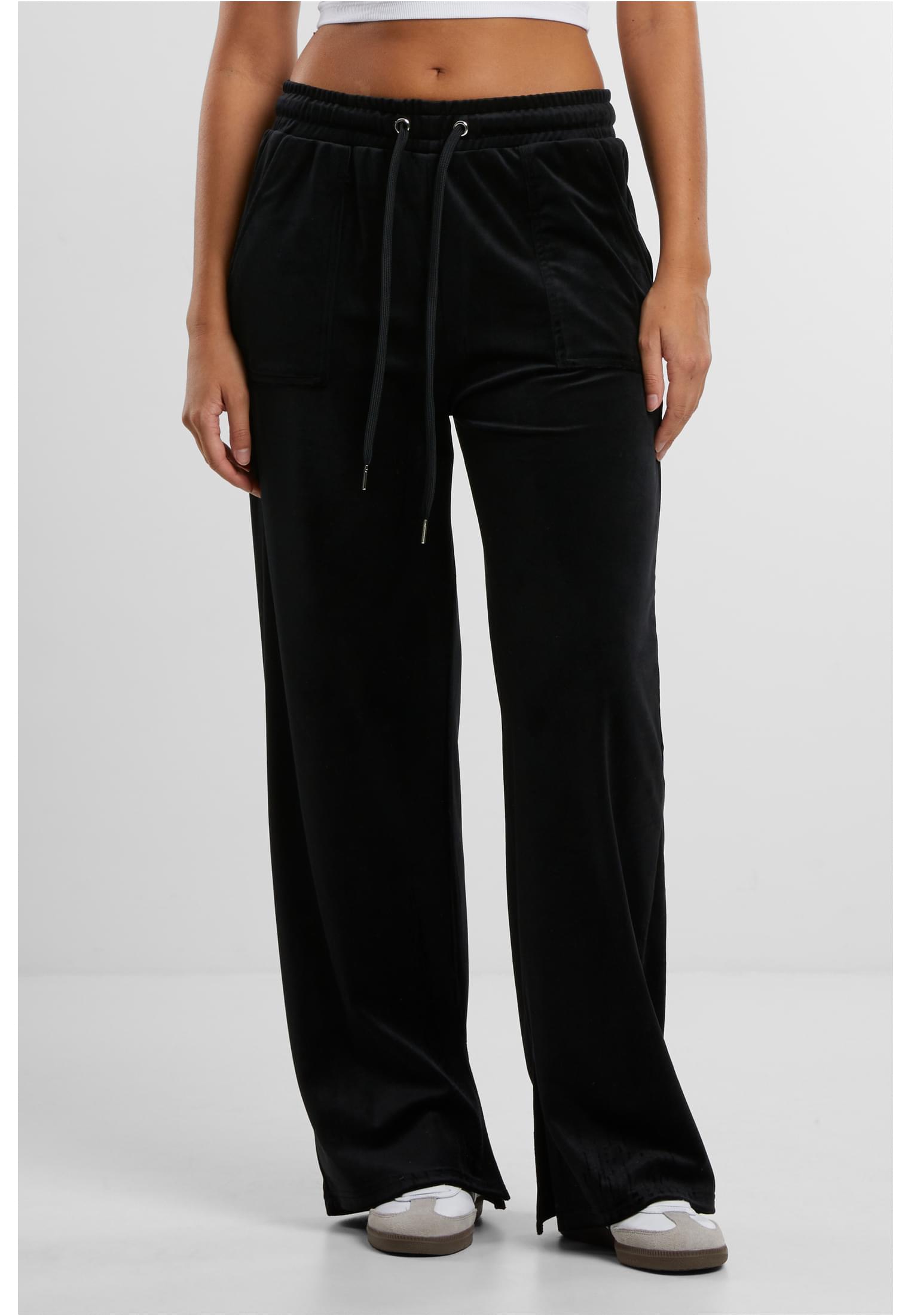 Ladies Velvet Sweatpants | black