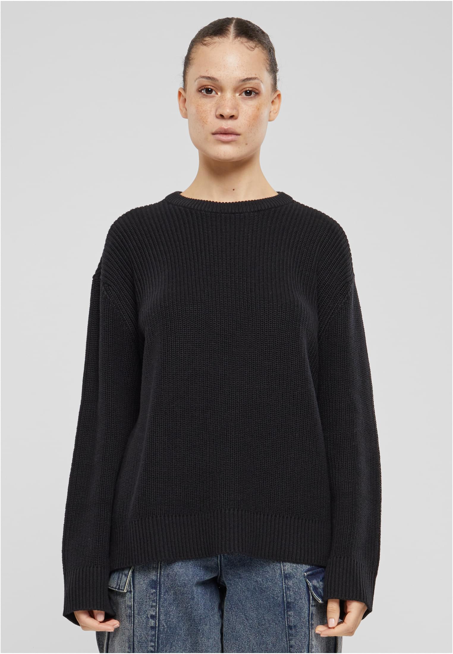 Ladies Rib Knit Sweater | black