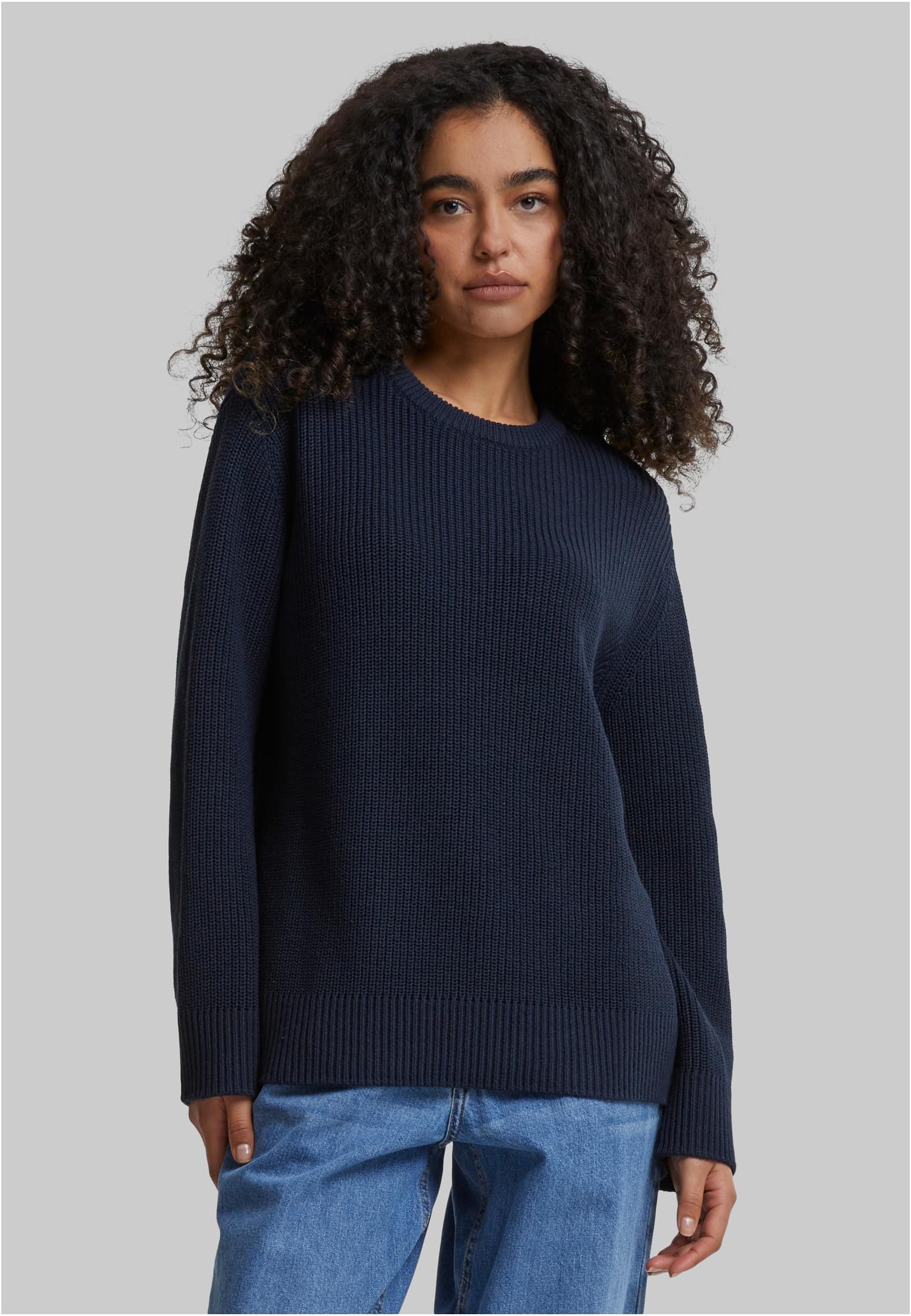 Ladies Rib Knit Sweater | navy