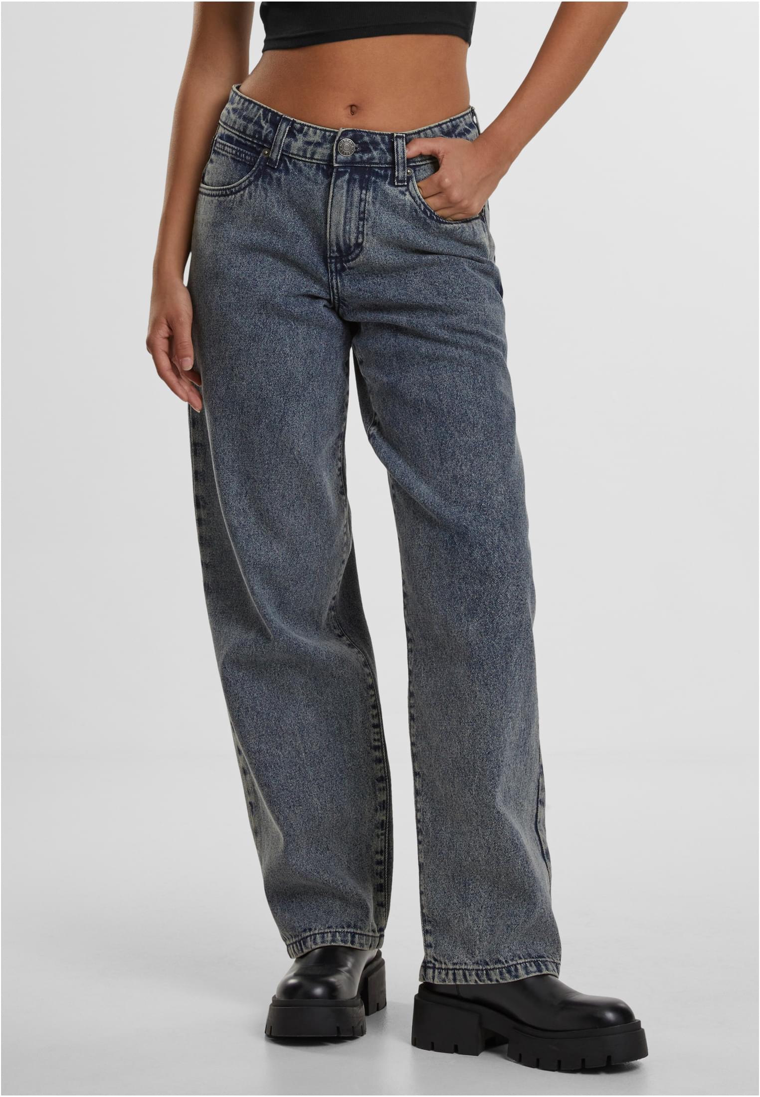 Ladies Mid Waist 90´s Jeans | dirty washed