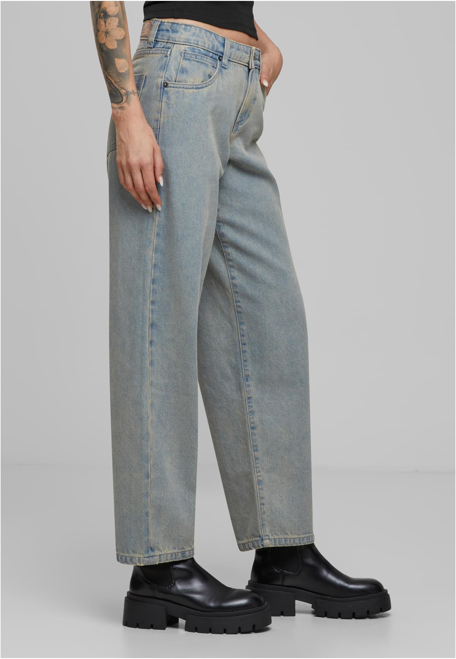 Ladies Mid Waist 90´s Jeans | new light blue dirty washed