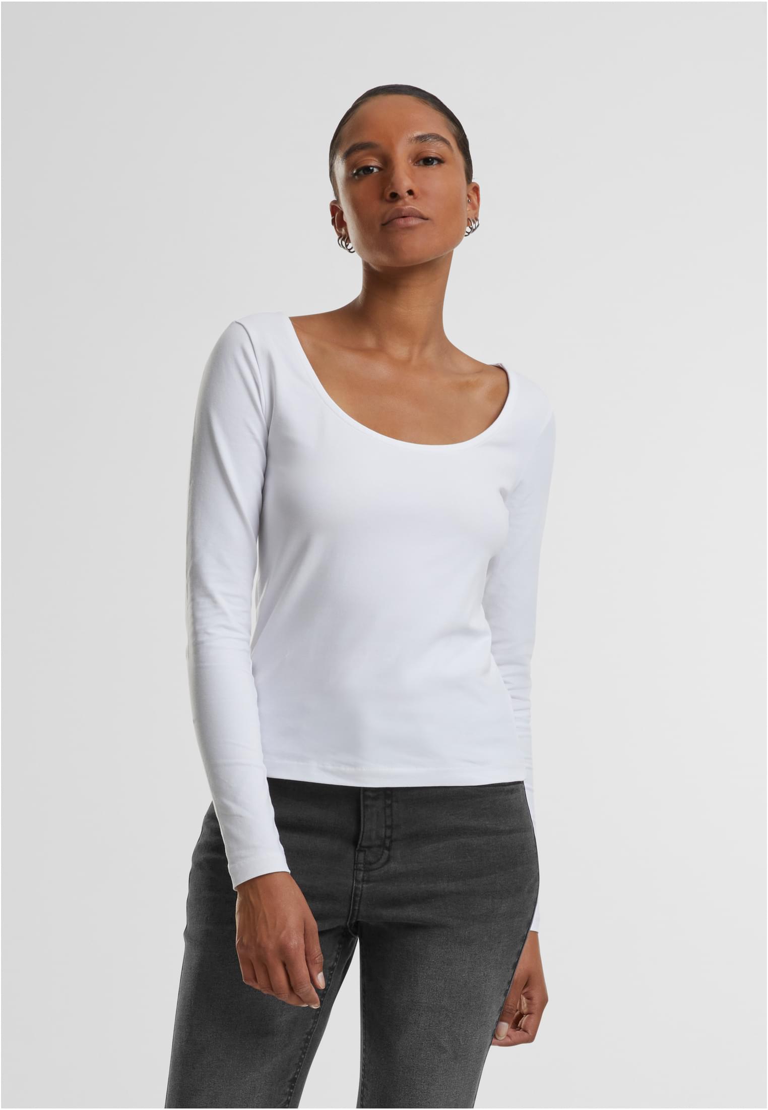 Ladies Wide Neck Longsleeve 2-Pack | white+white