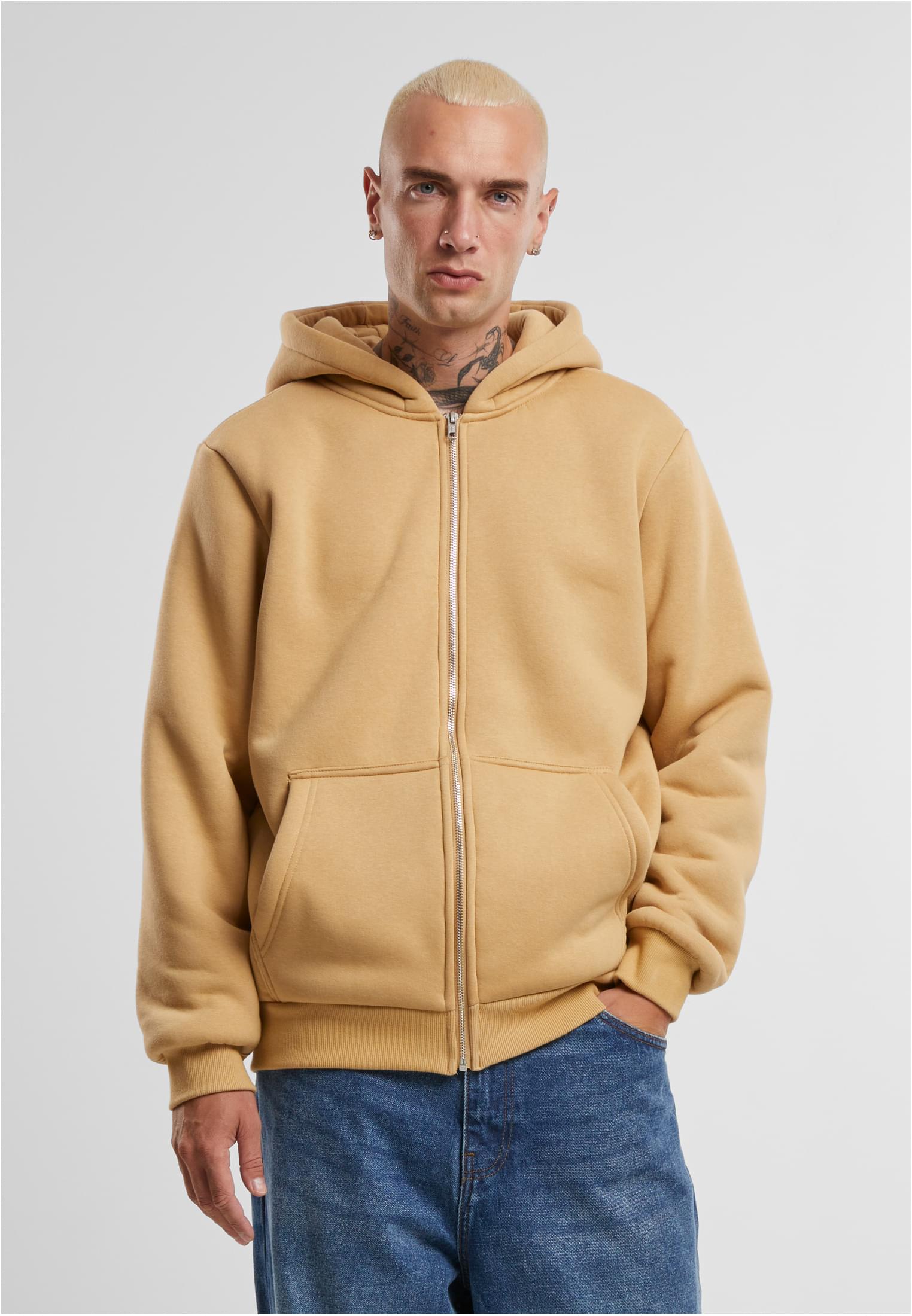 Bonded Sherpa Zip Hoody | unionbeige