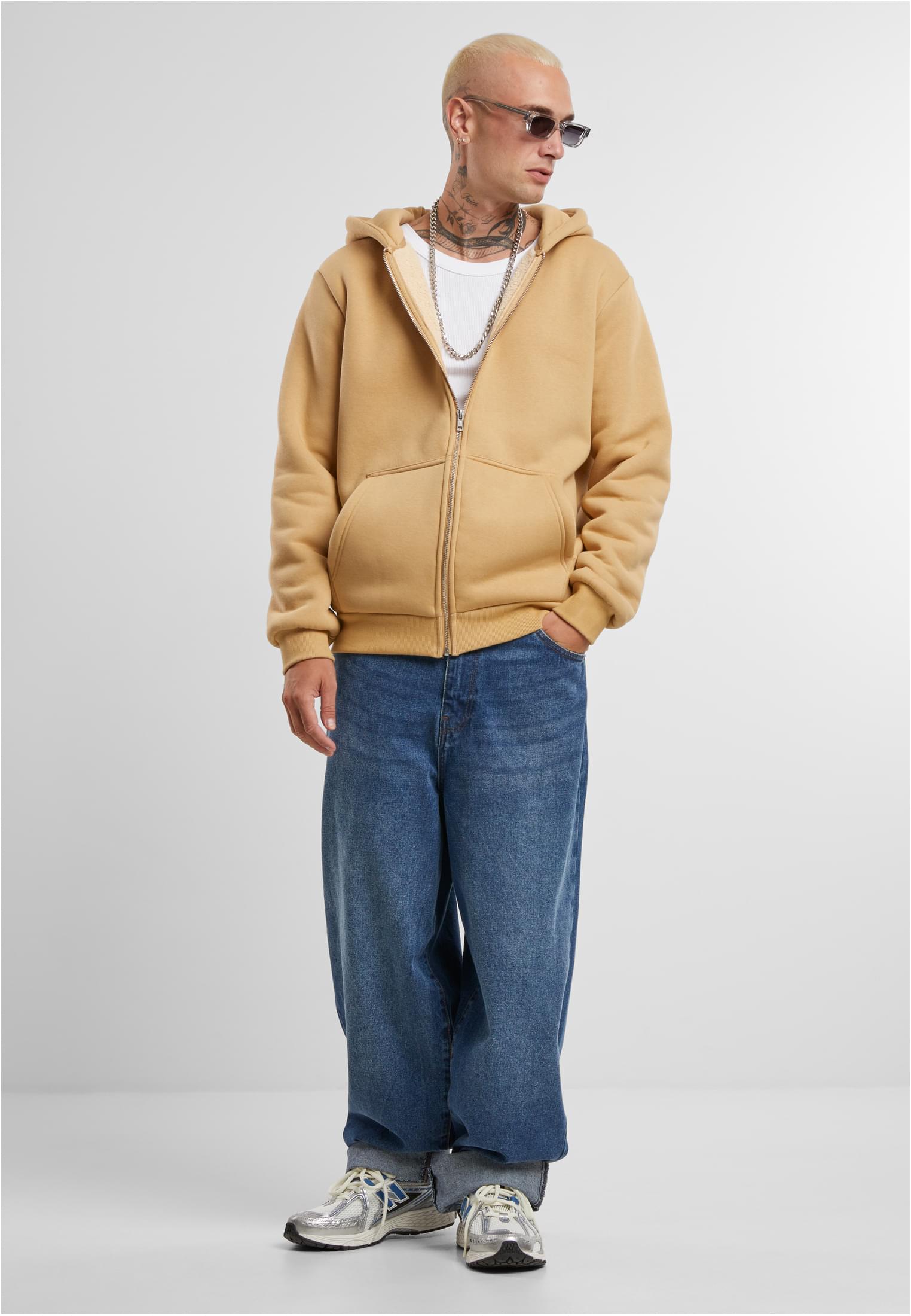 Bonded Sherpa Zip Hoody | unionbeige