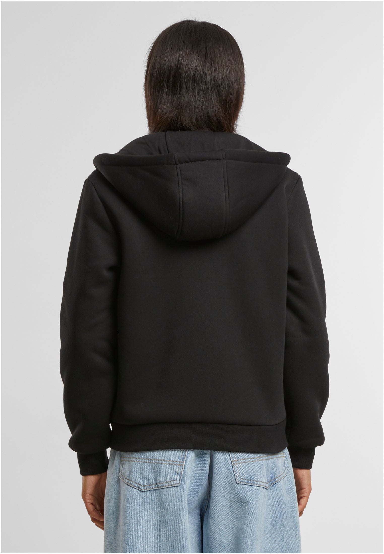 Ladies Bonded Sherpa Zip Hoody | black