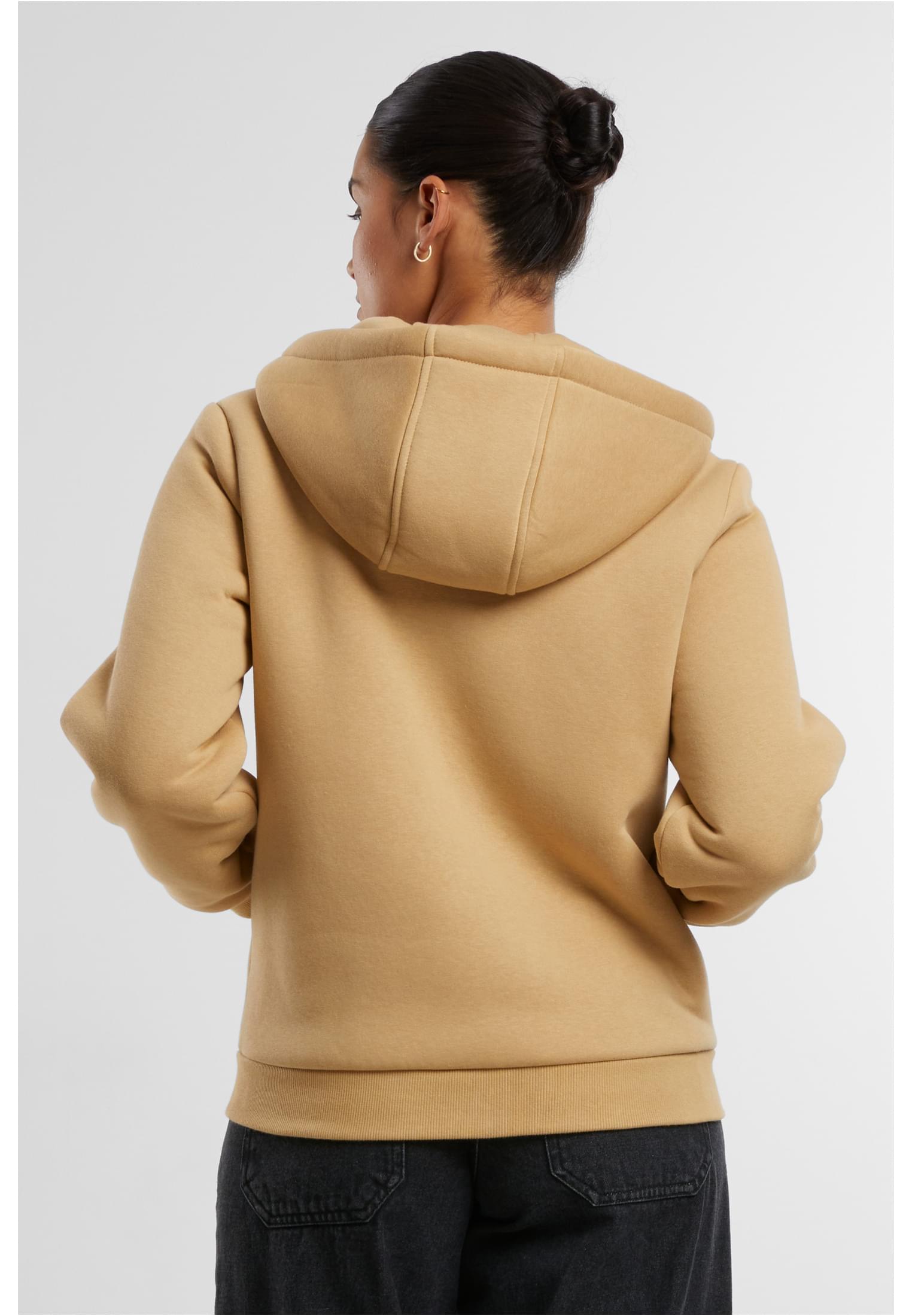 Ladies Bonded Sherpa Zip Hoody | unionbeige