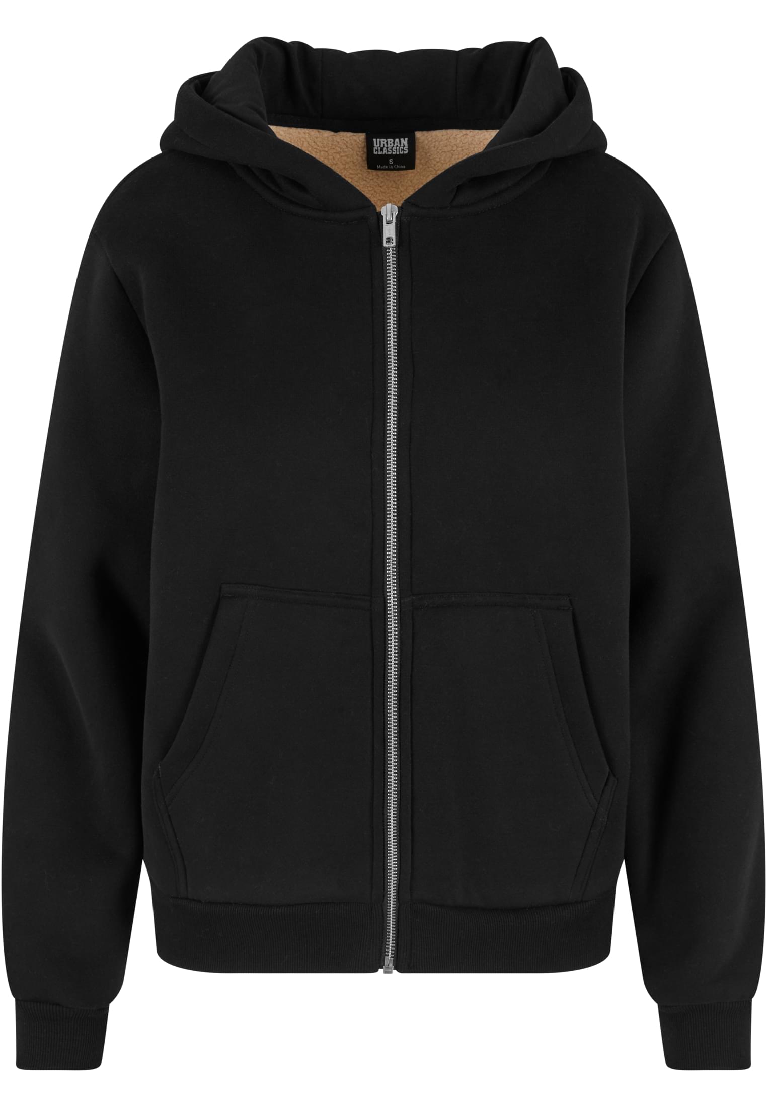 Ladies Bonded Sherpa Zip Hoody | black