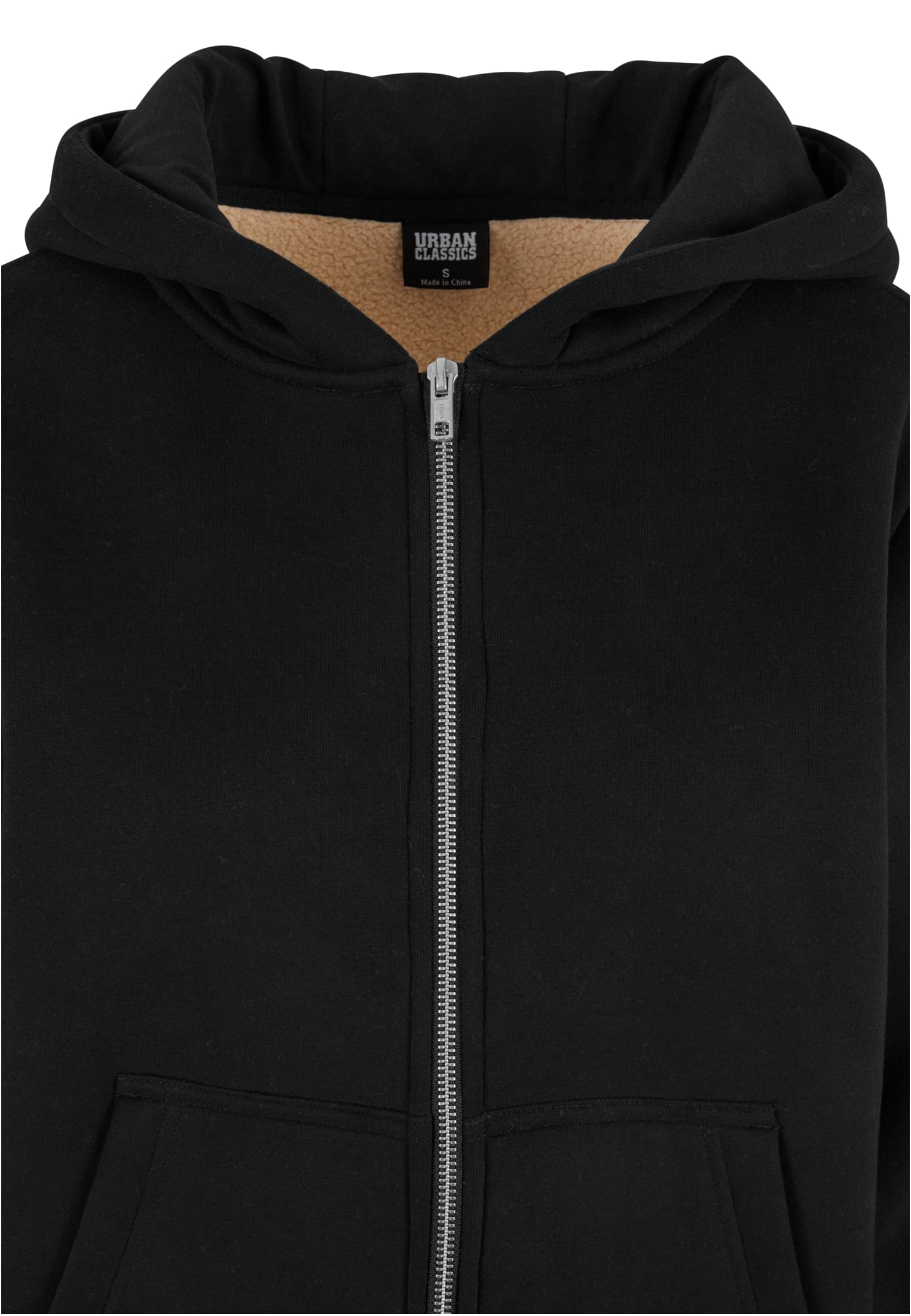 Ladies Bonded Sherpa Zip Hoody | black