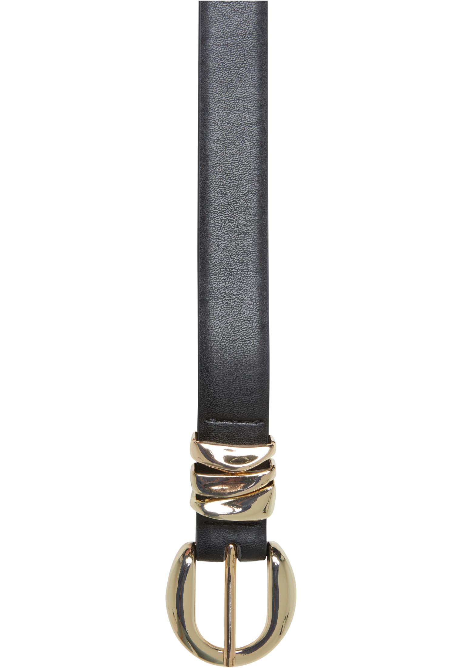 Chunky Multiple Loop Synthetic Leather Belt | black/gold