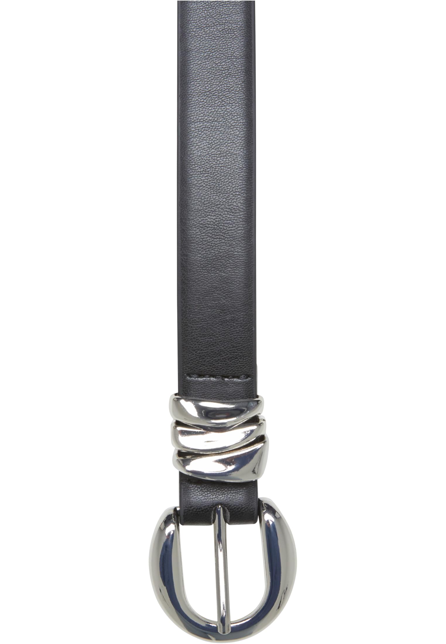 Chunky Multiple Loop Synthetic Leather Belt | black/silver