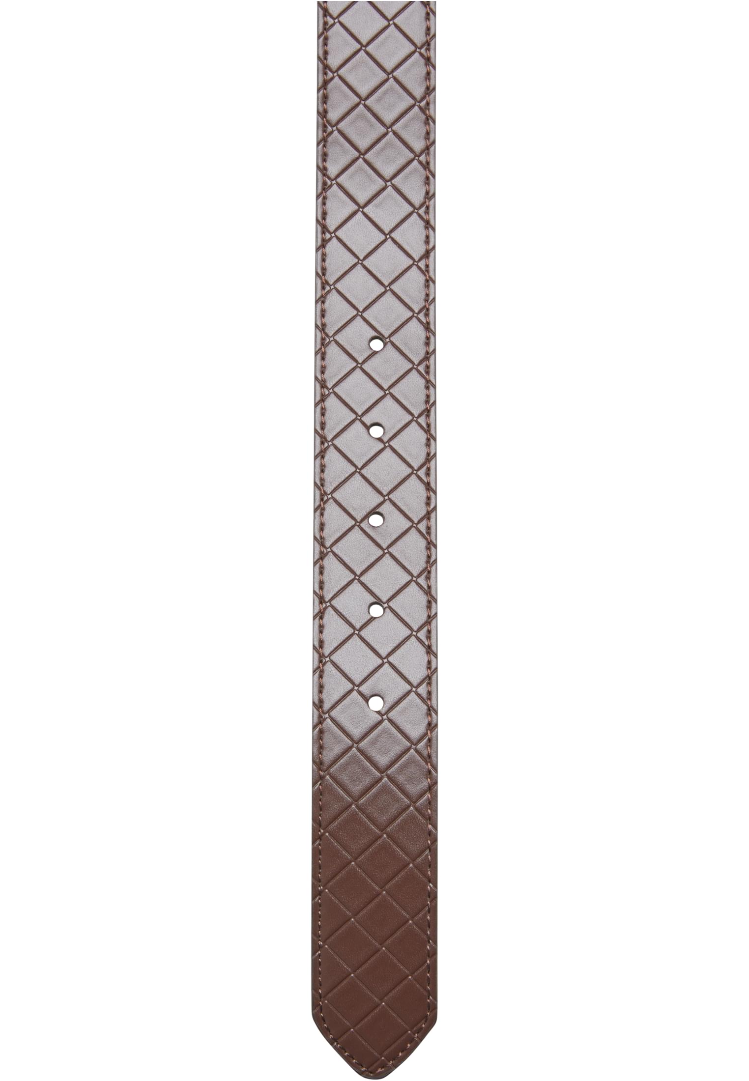 Woven Embossed Synthetic Leather Belt | brown/silver