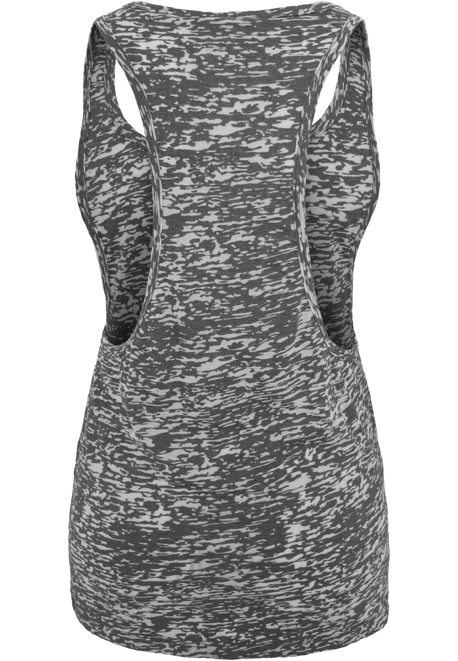 Ladies Melange Burnout Loose Tank | darkgrey