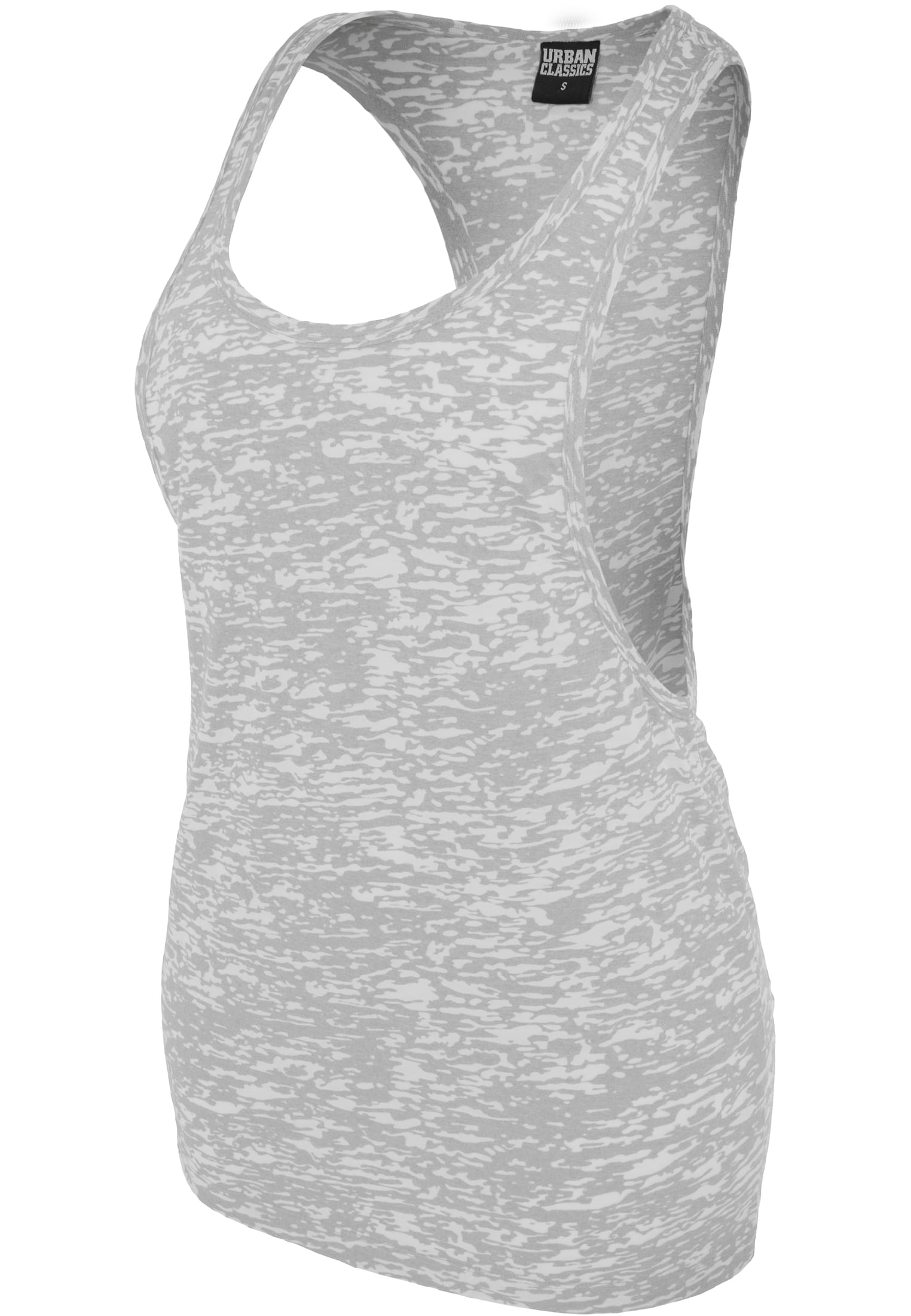 Ladies Melange Burnout Loose Tank | grey