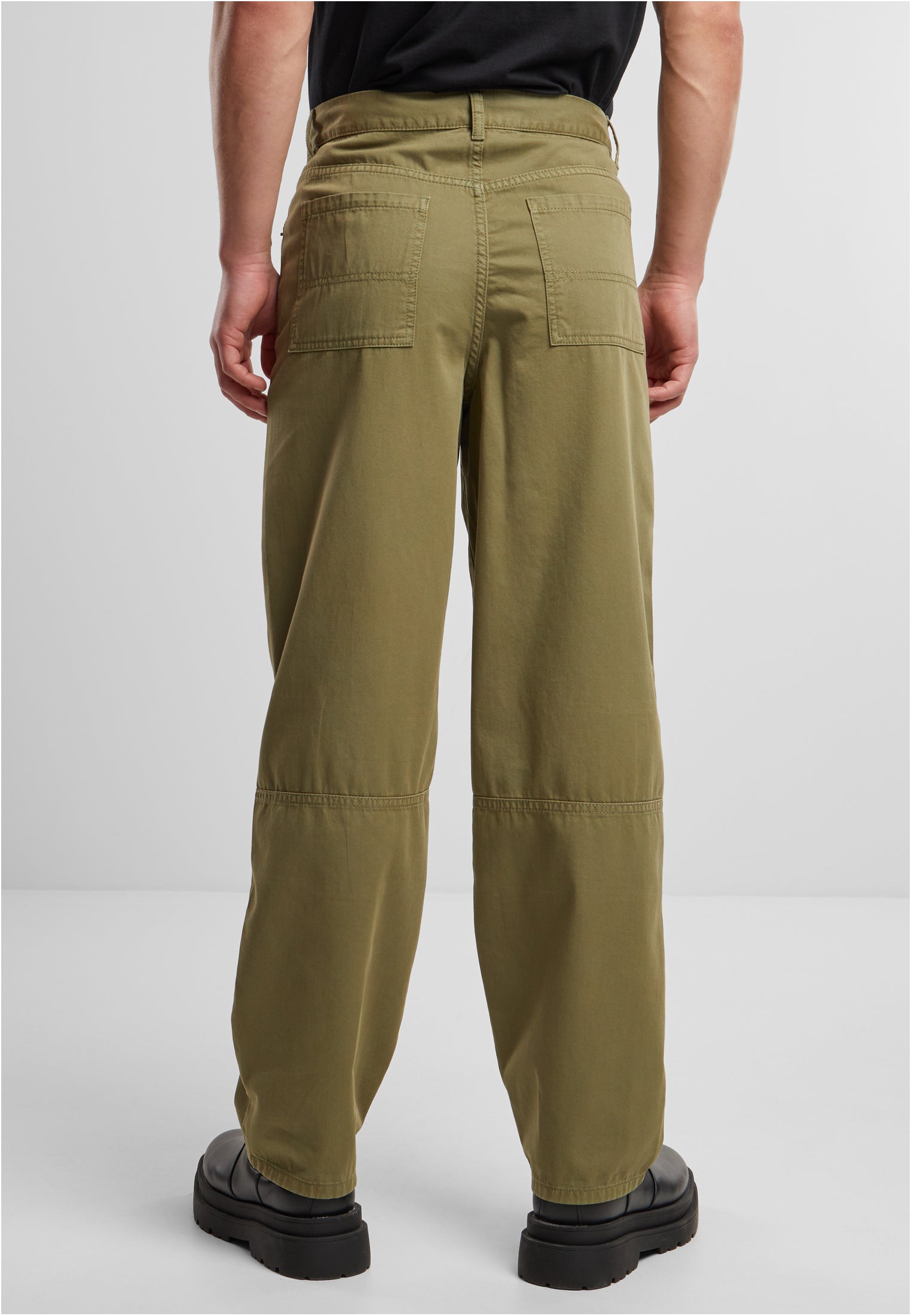 90es Pants With Dividing Seams | olive