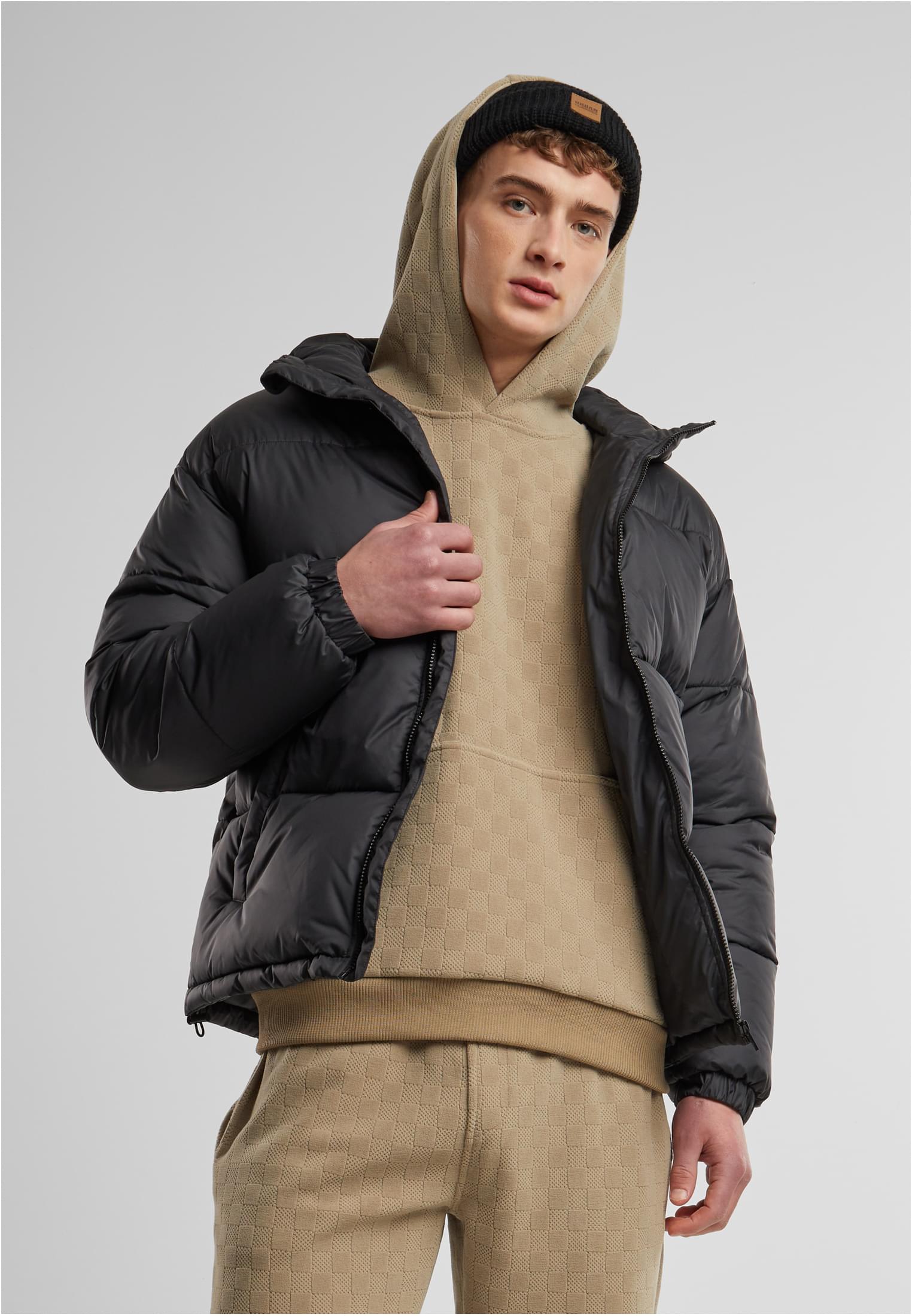 Basic Puffer Jacket With Hood | black