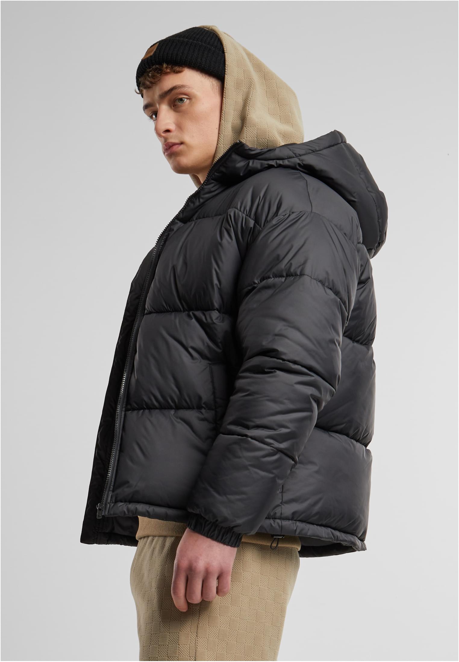 Basic Puffer Jacket With Hood | black