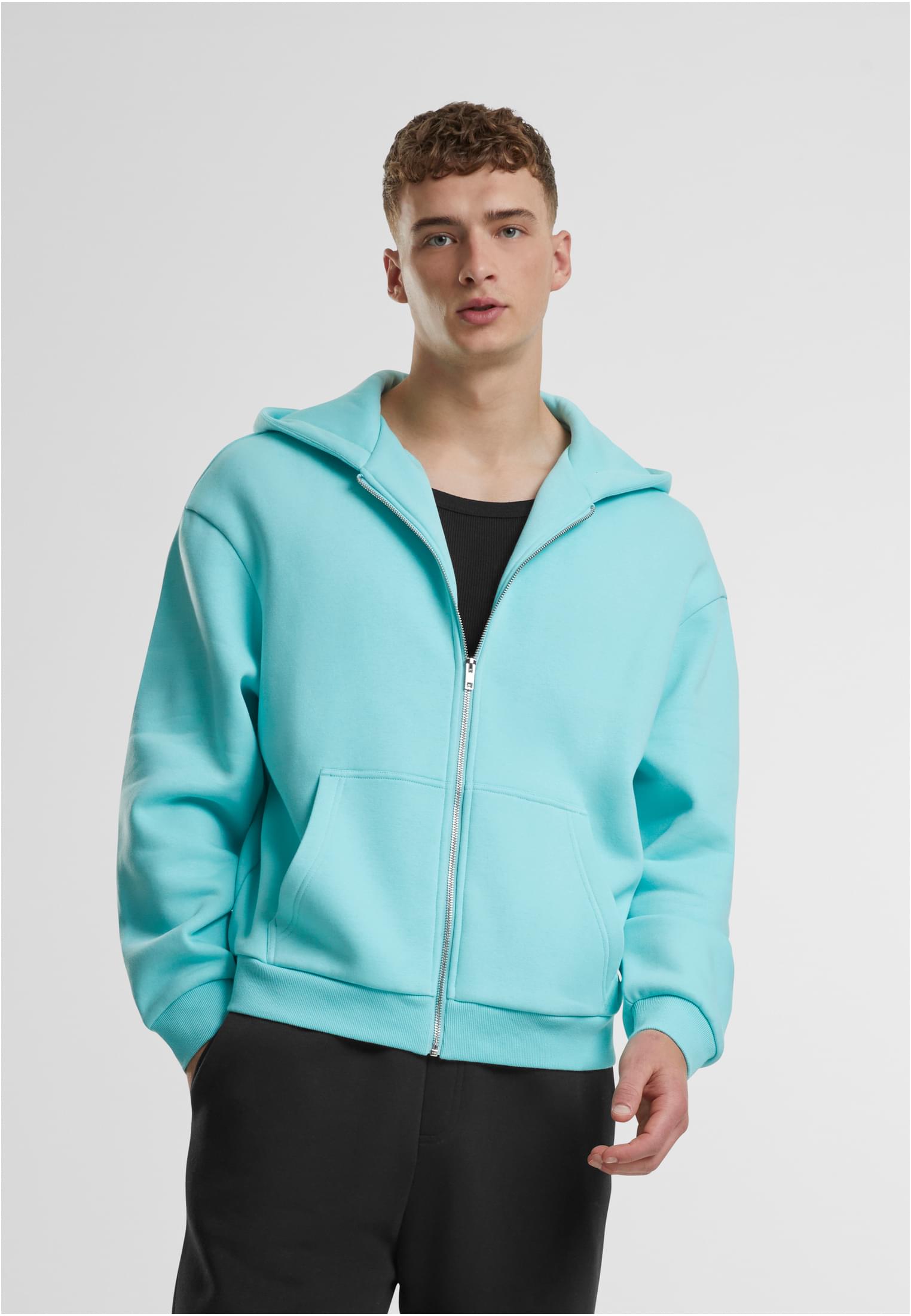 Fluffy Zip Hoody | berylblue