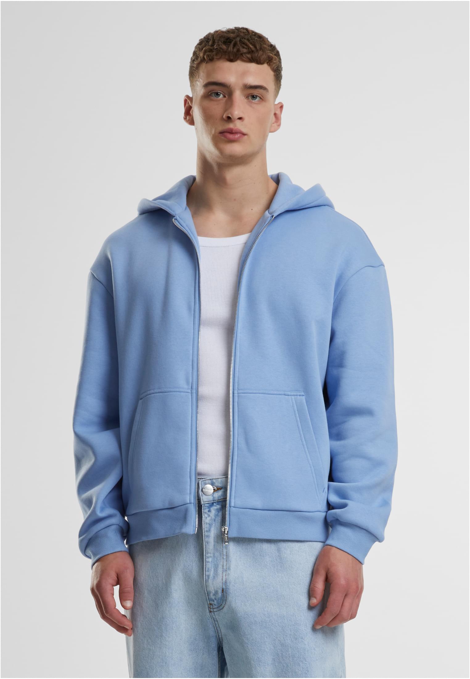 Fluffy Zip Hoody | powderblue