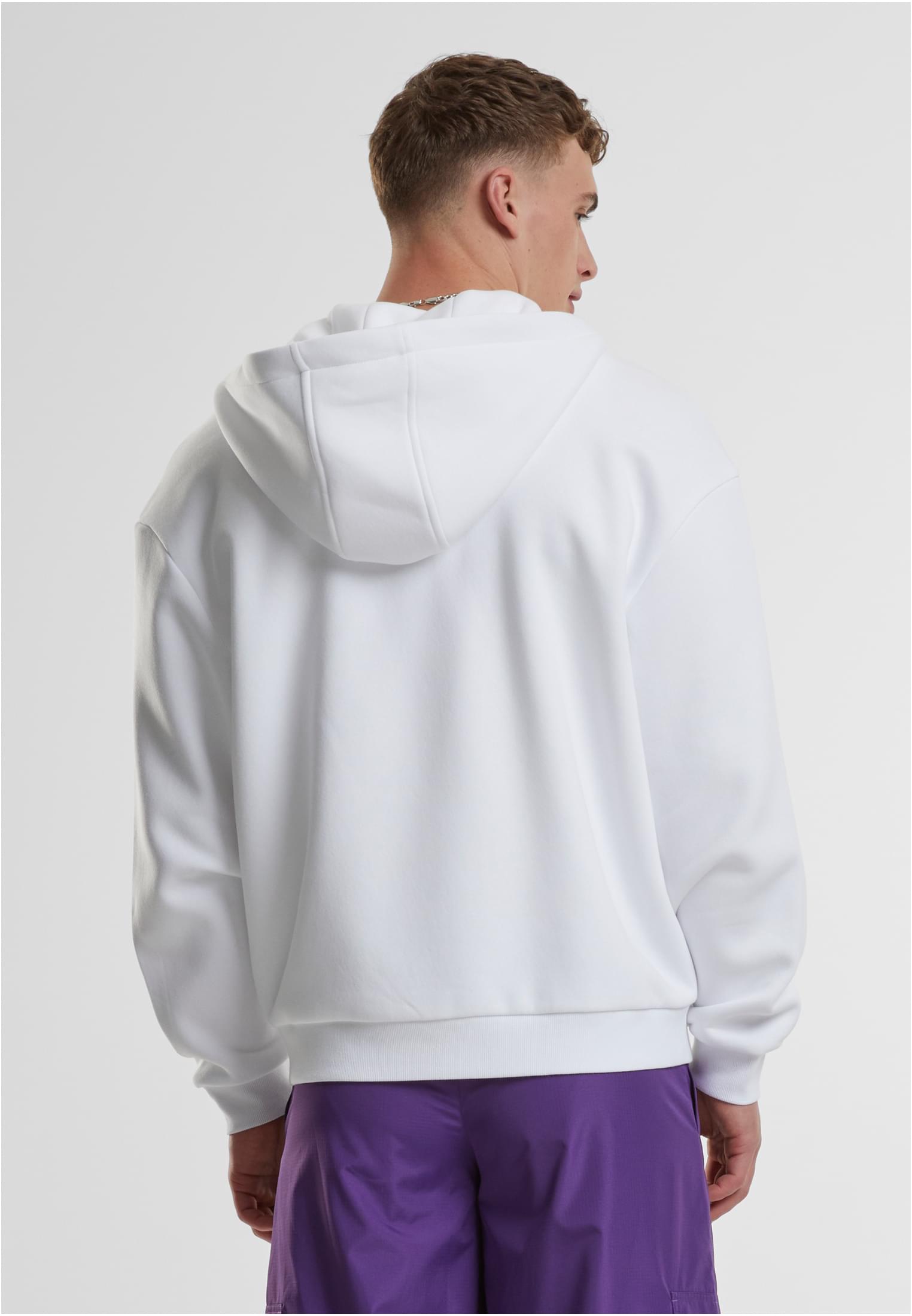 Fluffy Zip Hoody | white