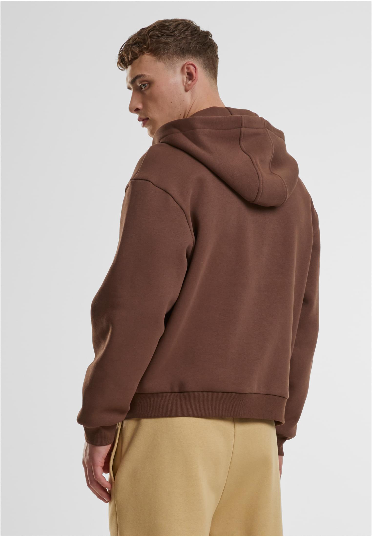 Fluffy Zip Hoody | chocolatebrown