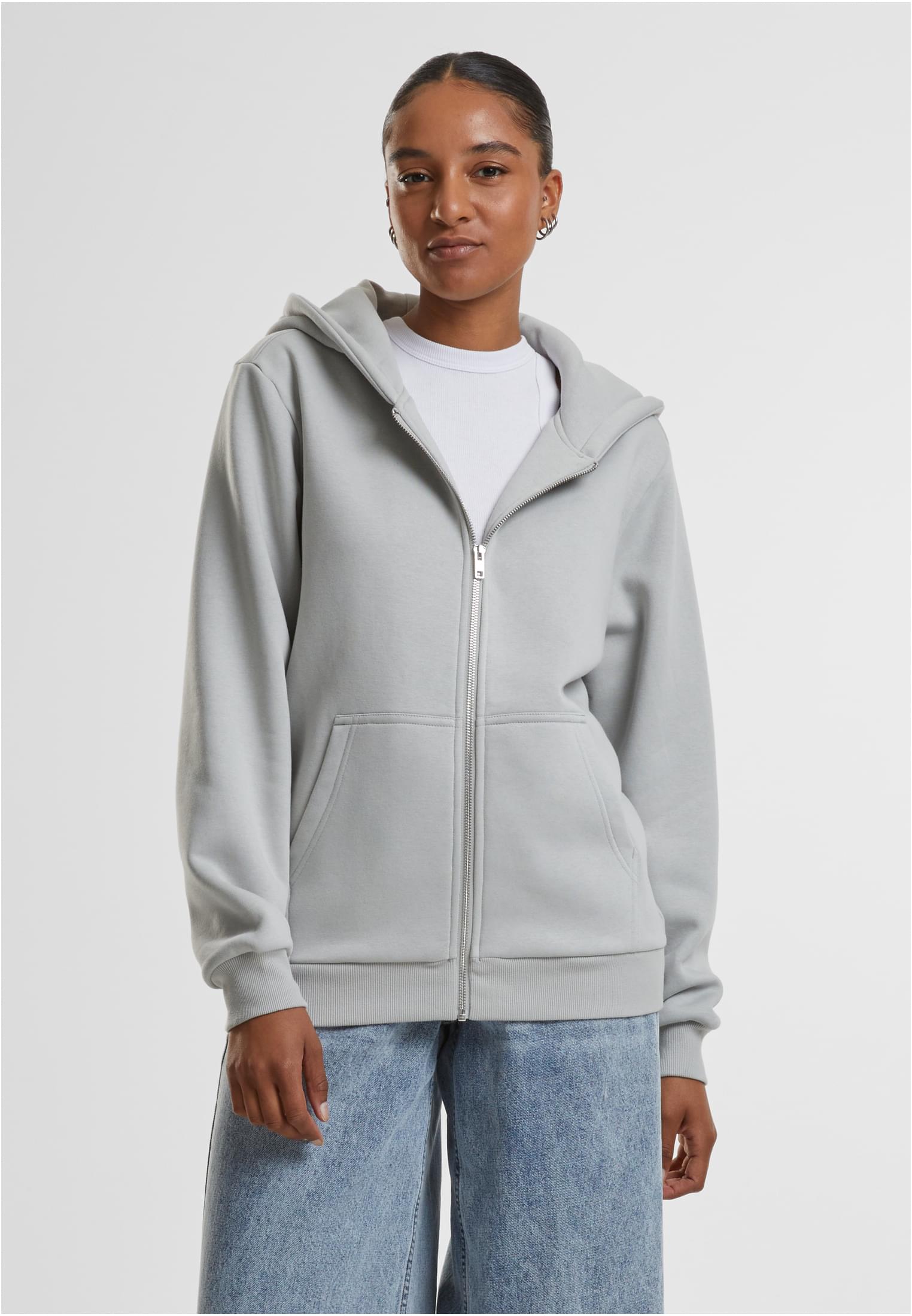 Ladies Fluffy Zip Hoody | lightasphalt