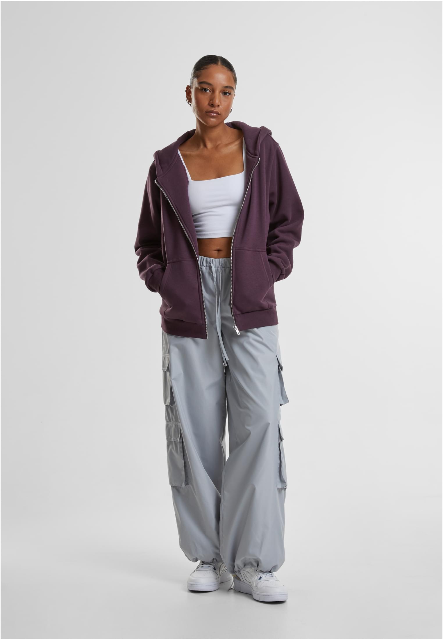 Ladies Fluffy Zip Hoody | plumpurple