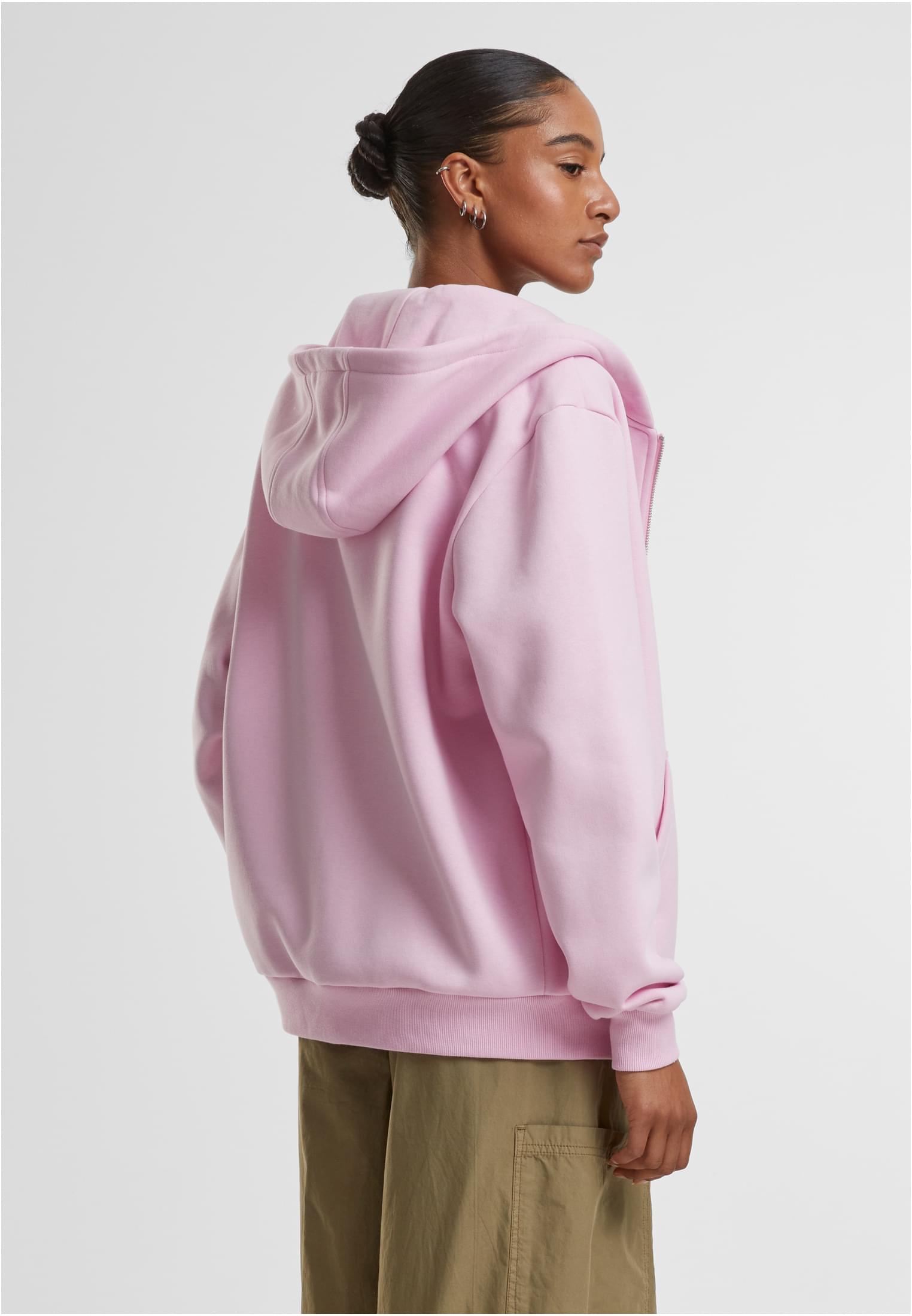 Ladies Fluffy Zip Hoody | softpink