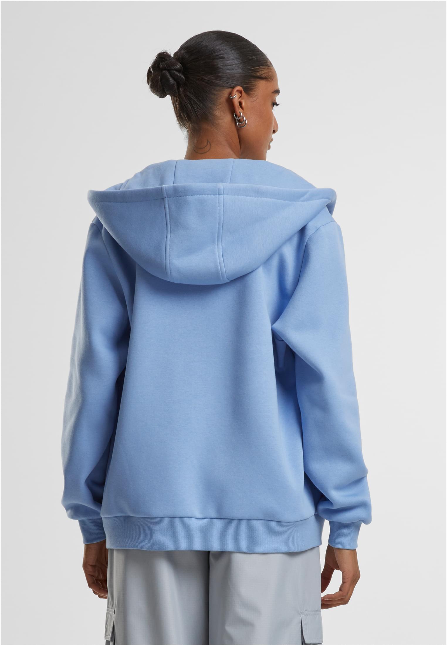 Ladies Fluffy Zip Hoody | powderblue