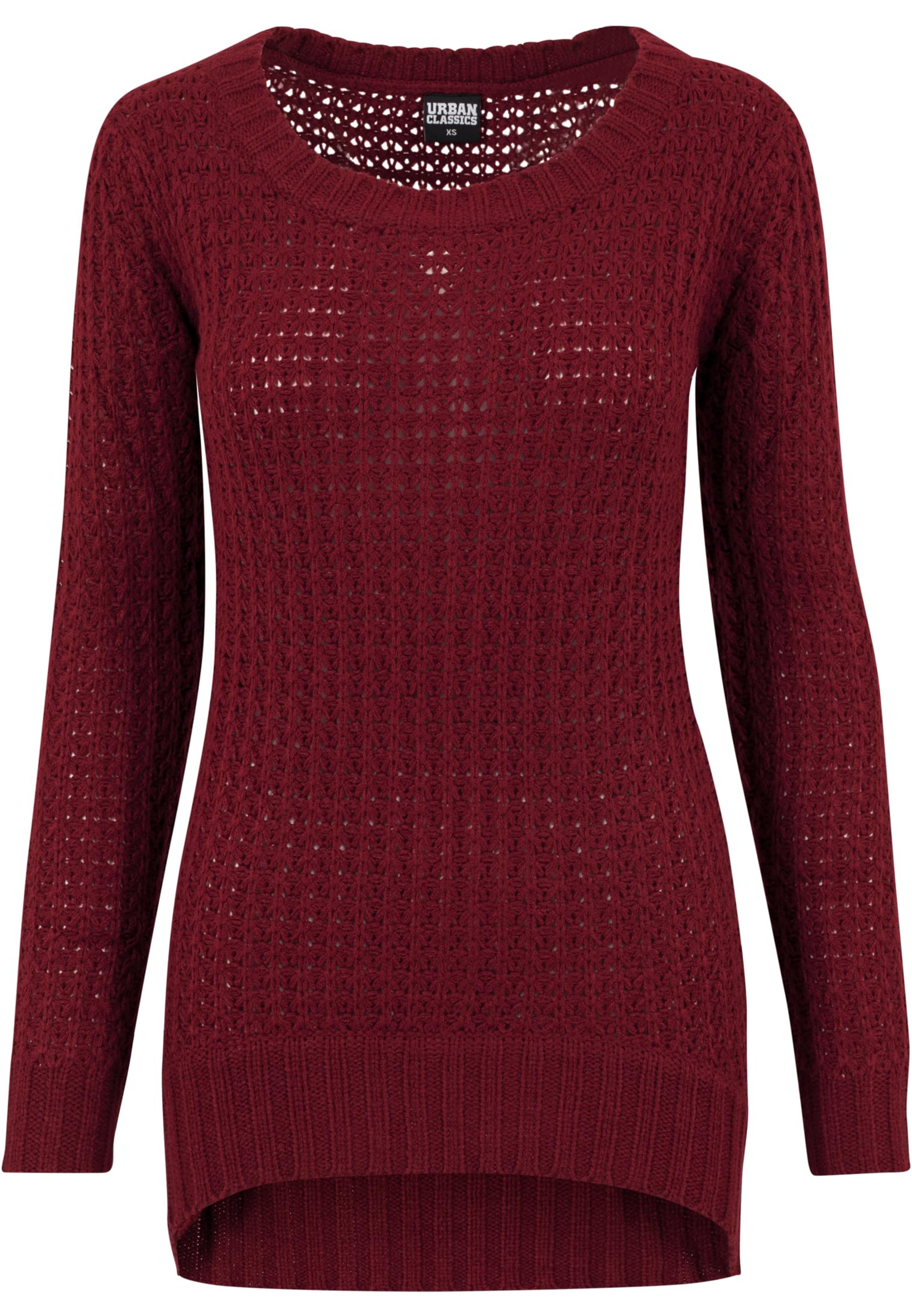 Ladies Long Wideneck Sweater | burgundy