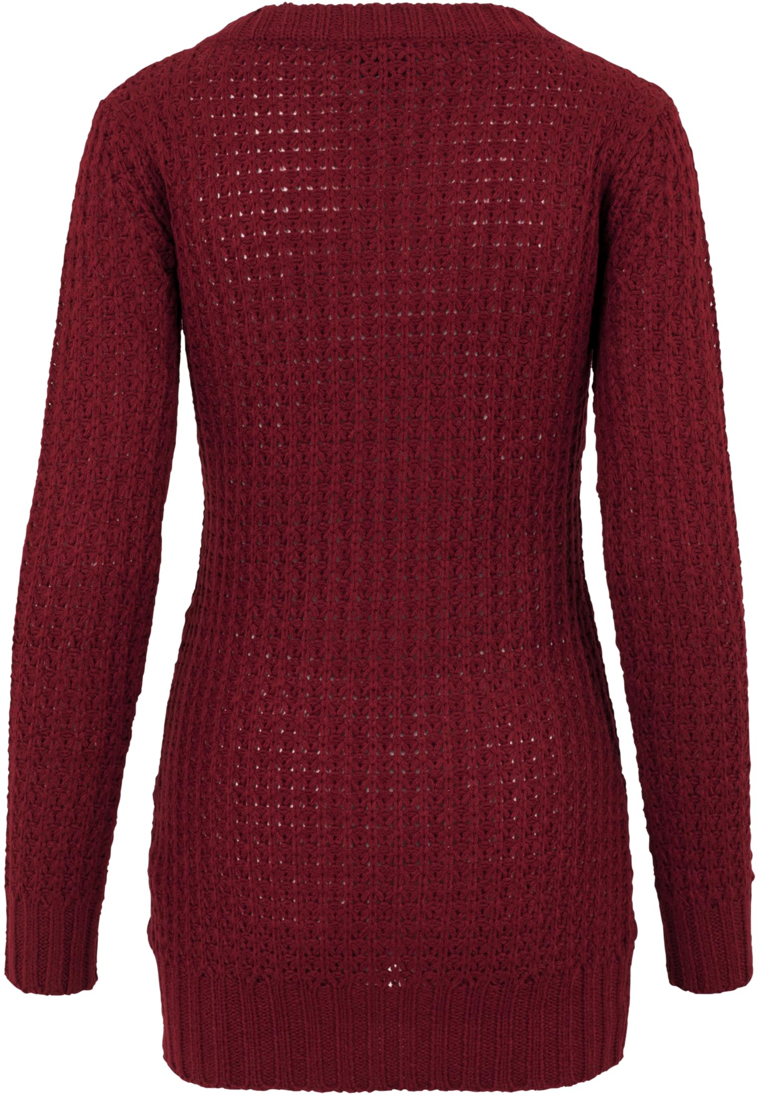 Ladies Long Wideneck Sweater | burgundy