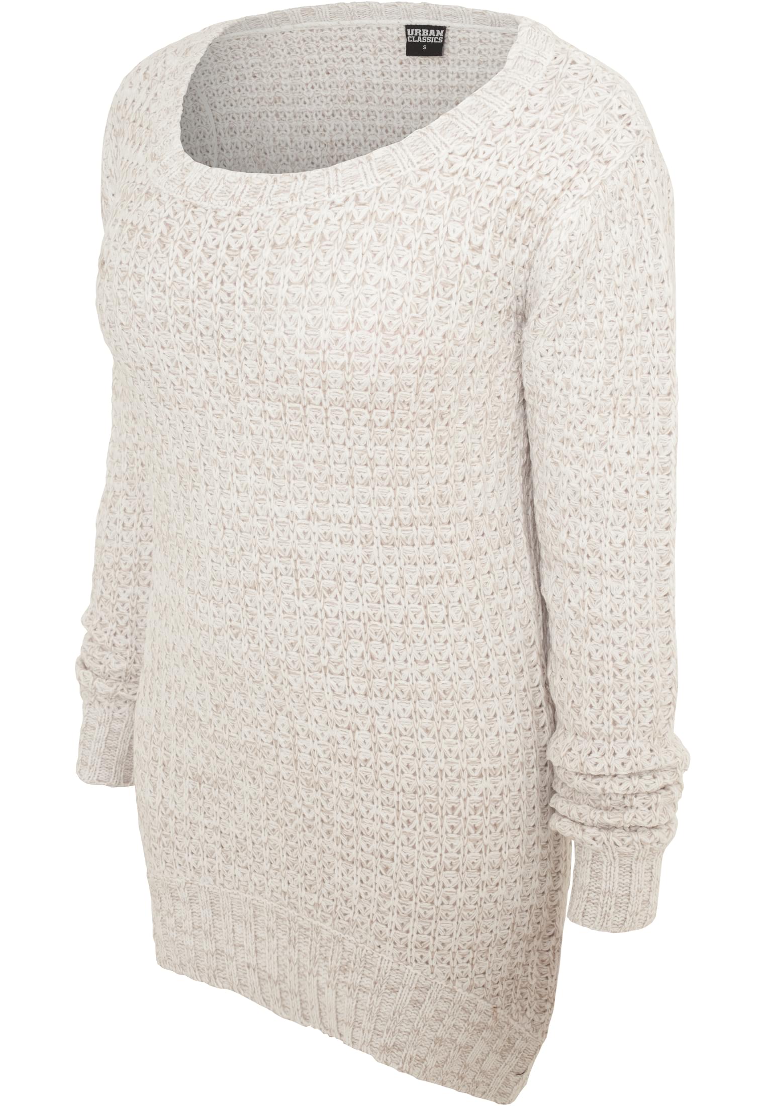 Ladies Long Wideneck Sweater | offwhite