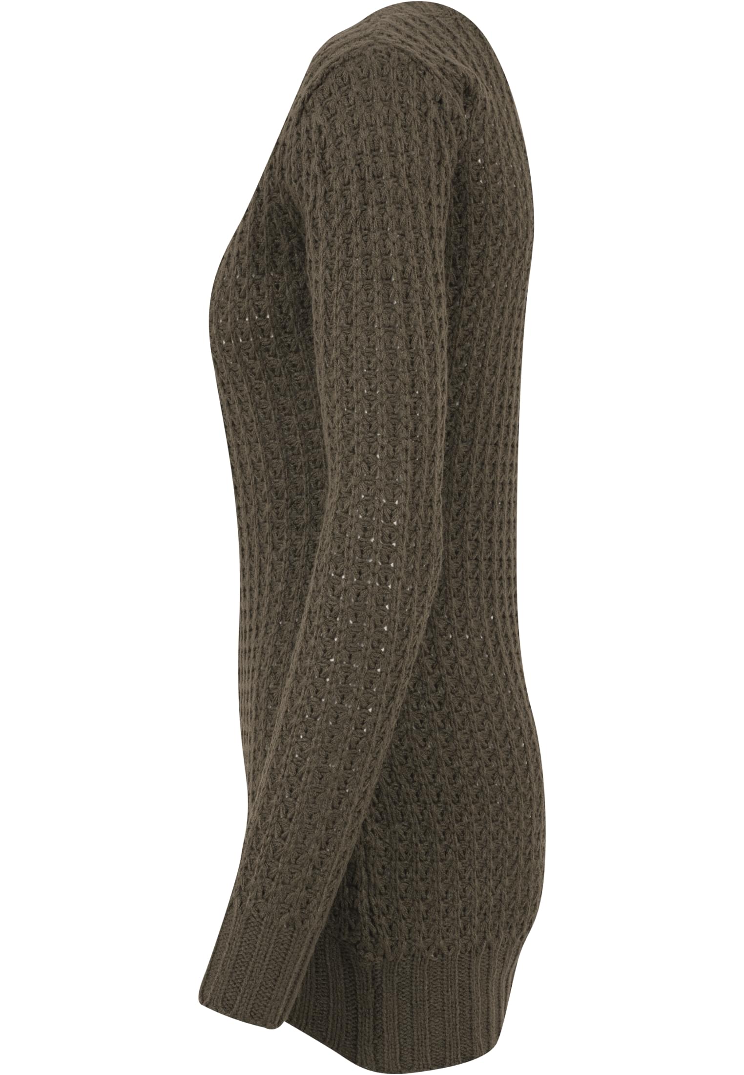 Ladies Long Wideneck Sweater | olive