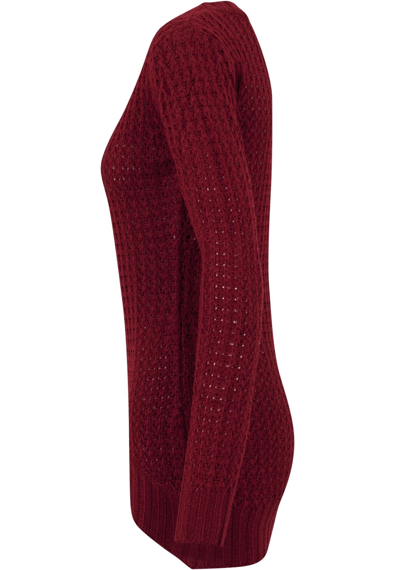 Ladies Long Wideneck Sweater | burgundy