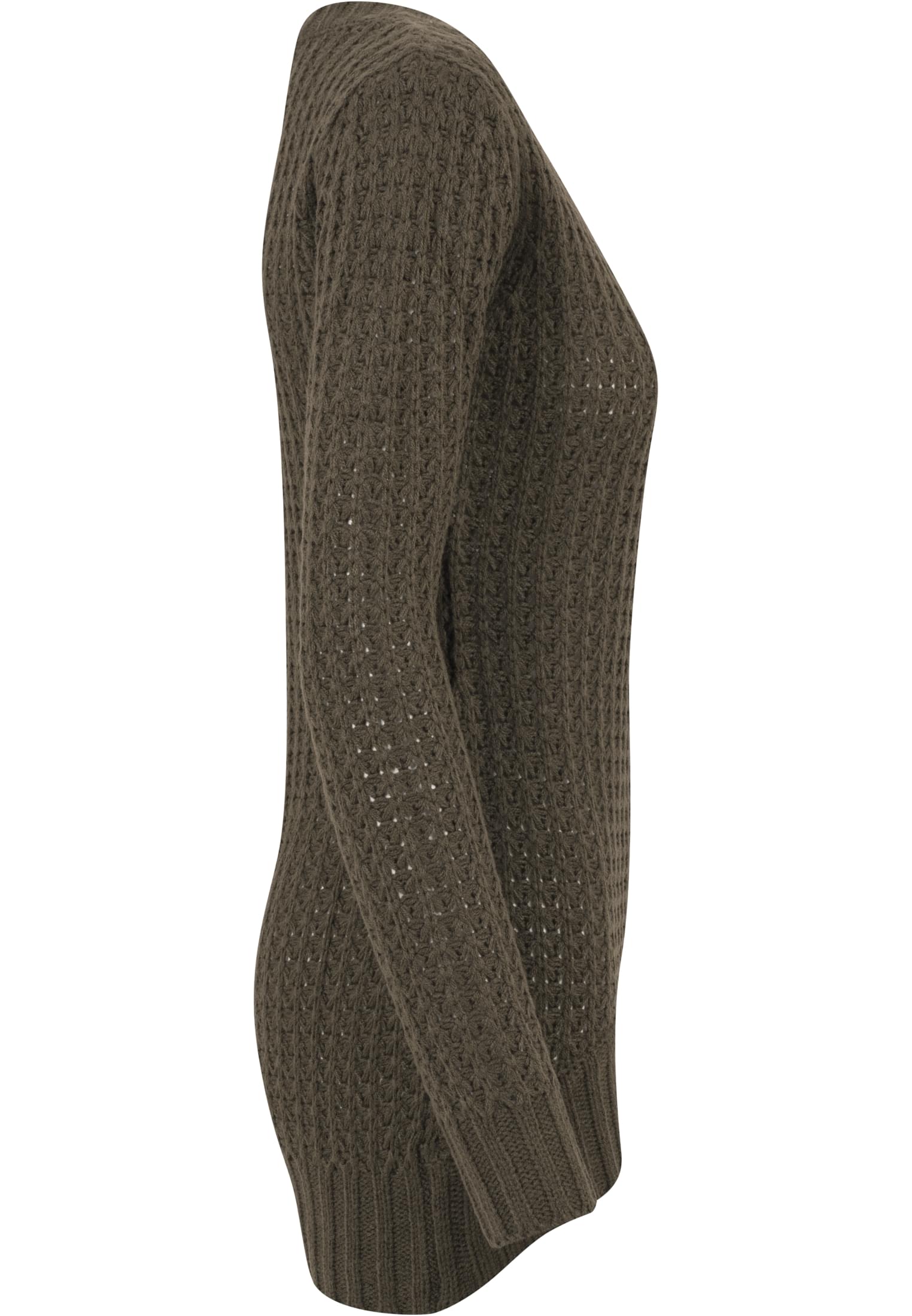 Ladies Long Wideneck Sweater | olive