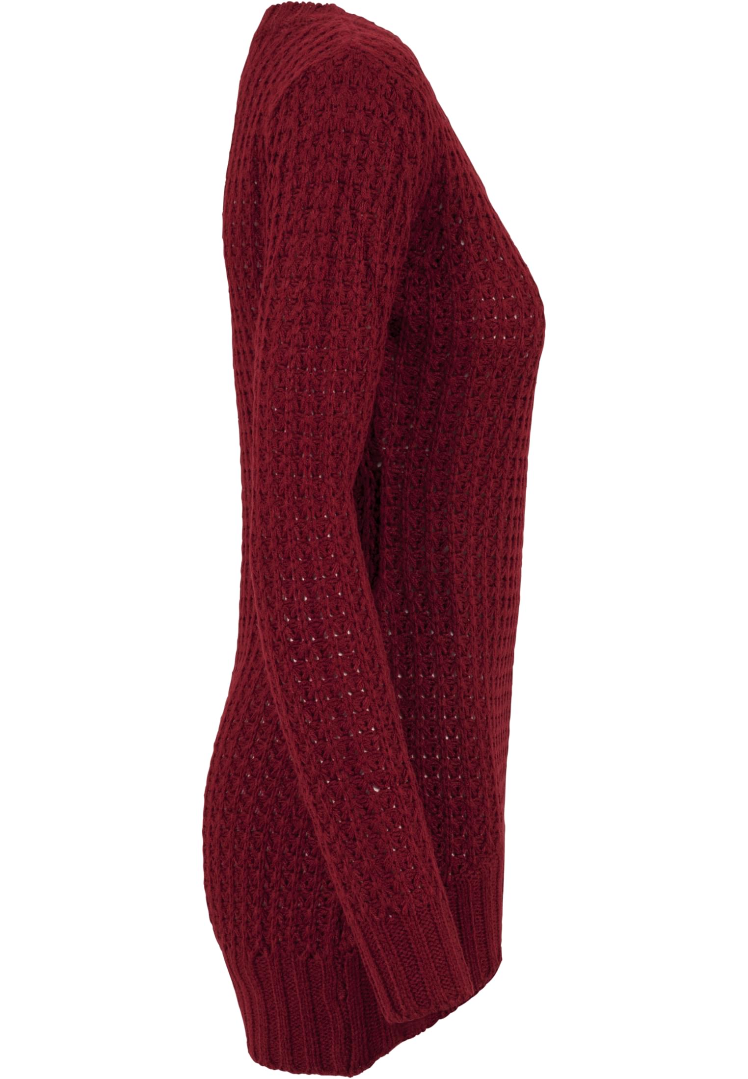 Ladies Long Wideneck Sweater | burgundy