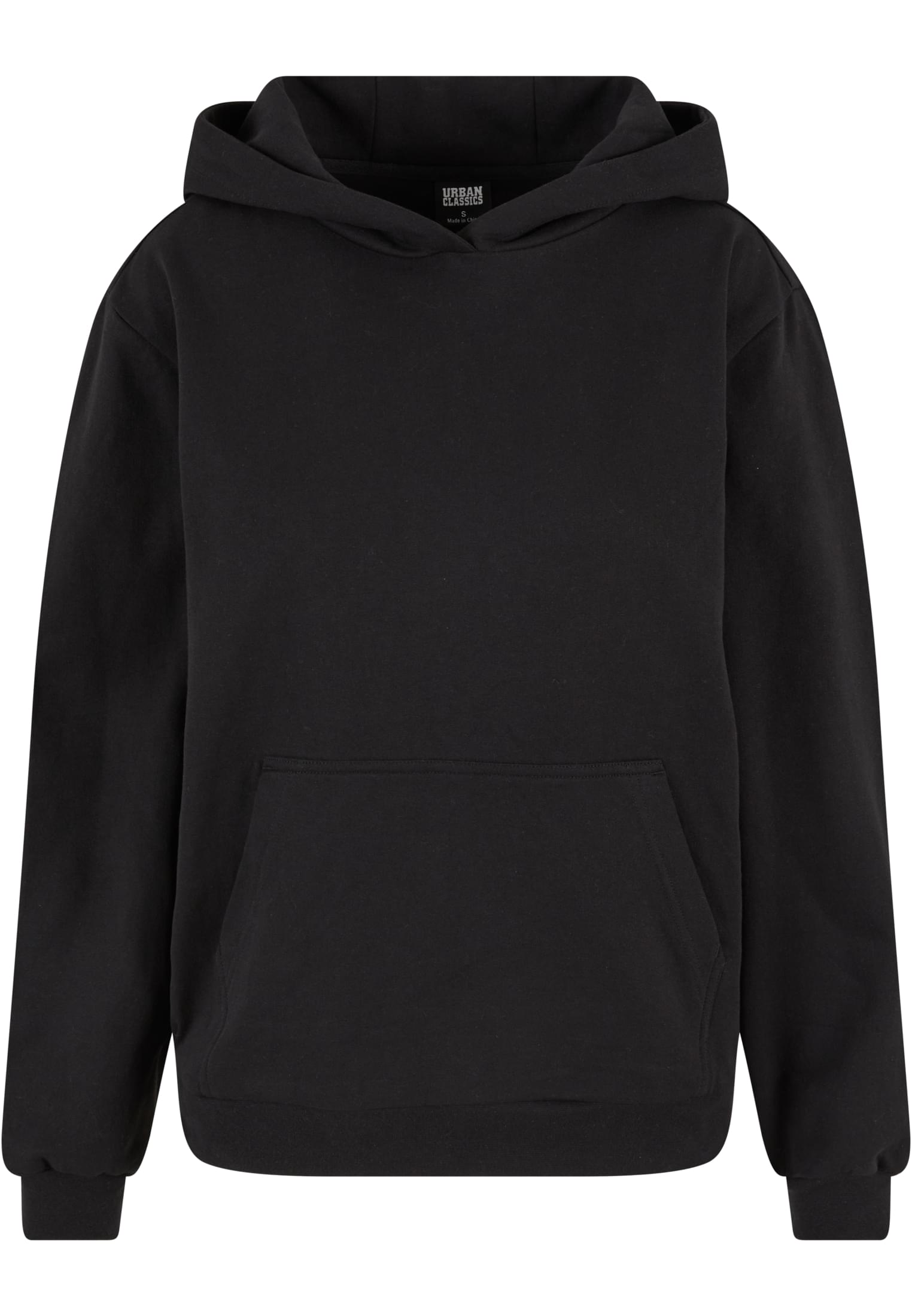 Ladies Loose Light Brushed Fleece Hoody | black
