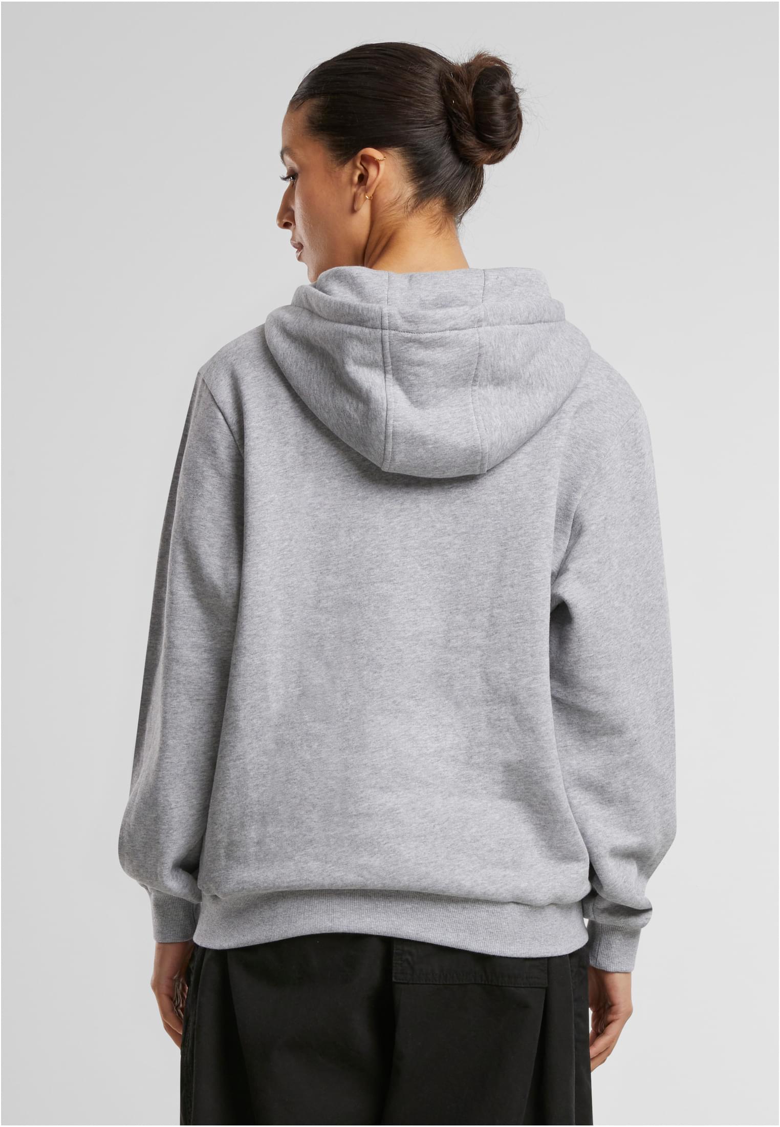 Ladies Organic Loose Brushed Fleece Hoody | melange