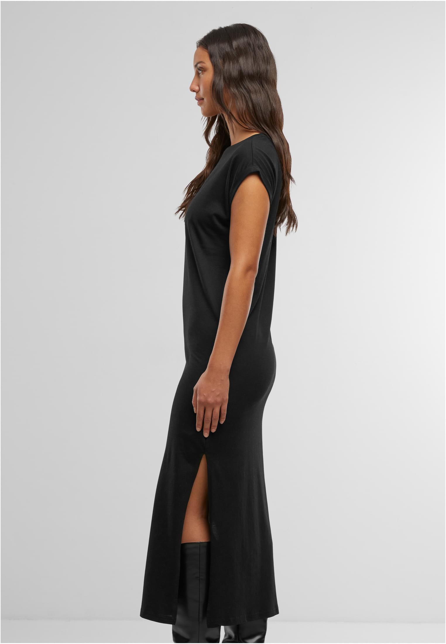 Ladies Viscose Extended Shoulder Dress | black