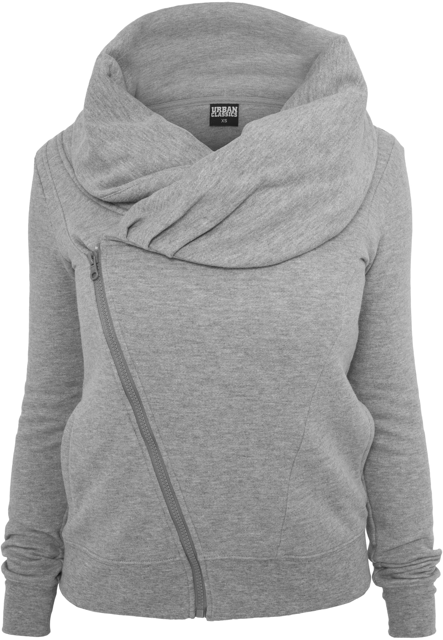 Ladies Asymetric Zip Jacket | grey