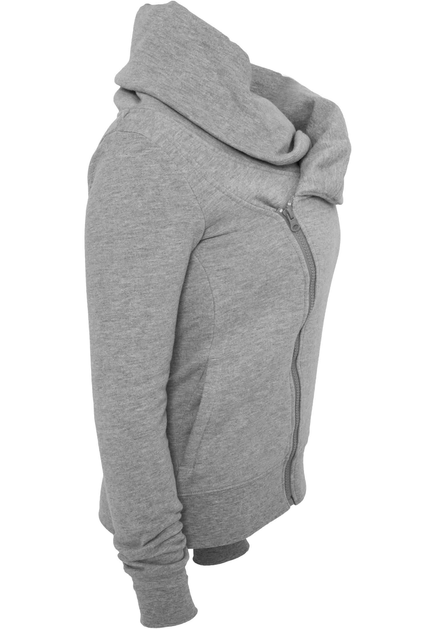 Ladies Asymetric Zip Jacket | grey