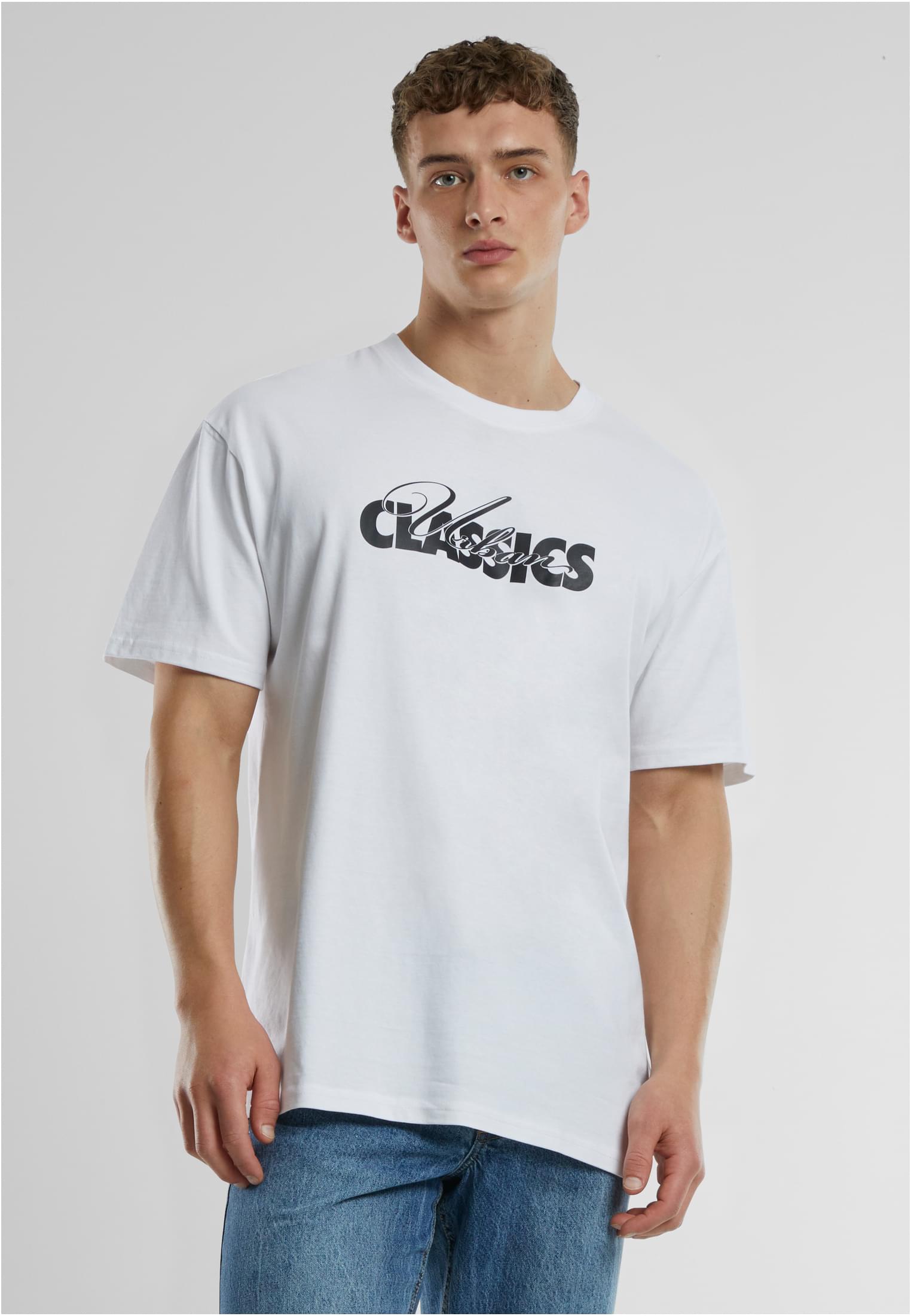 UC Cursive Bold Logo Heavy Oversized Tee | white