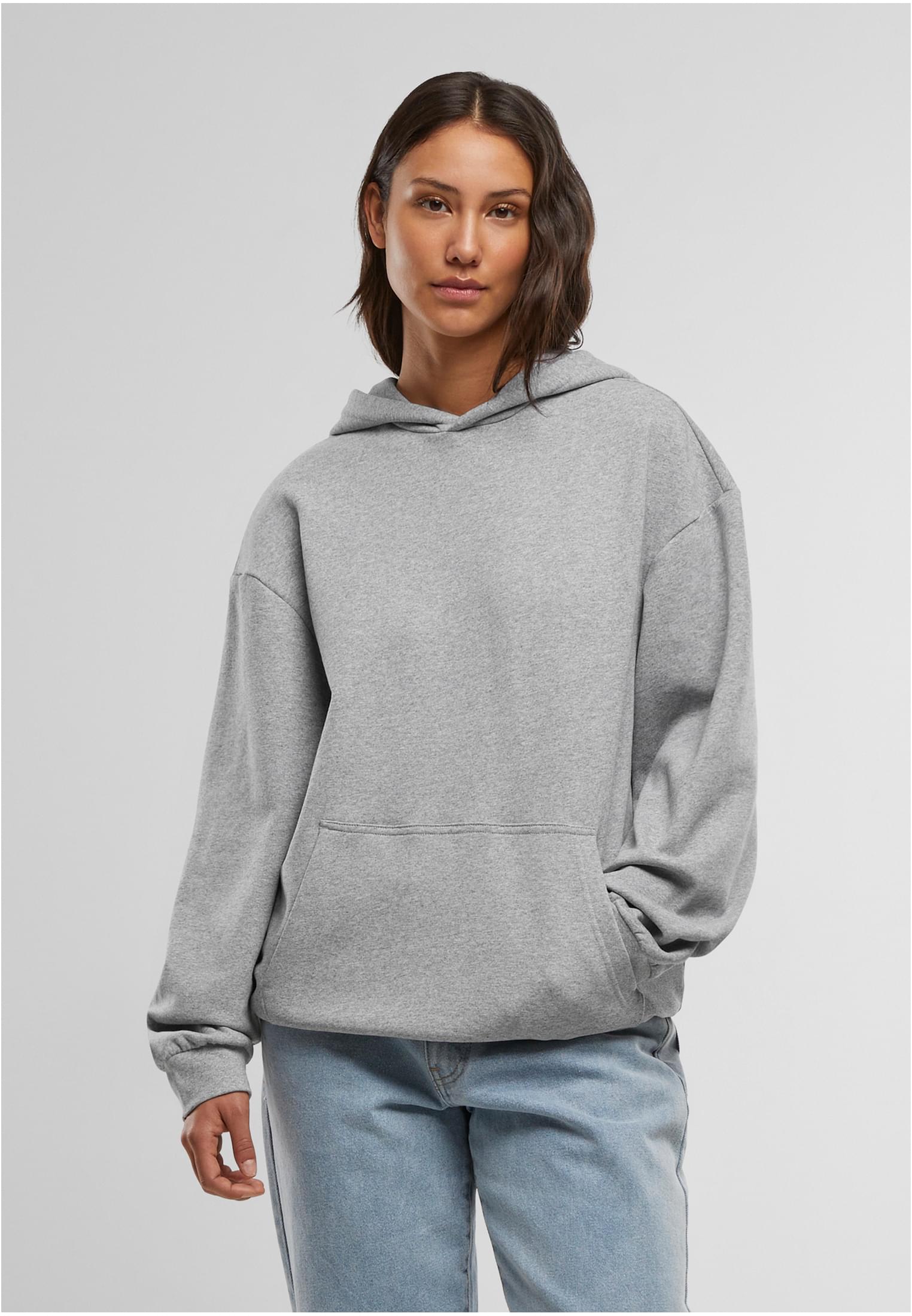 Oversized Light Brushed Fleece Hoody | melange