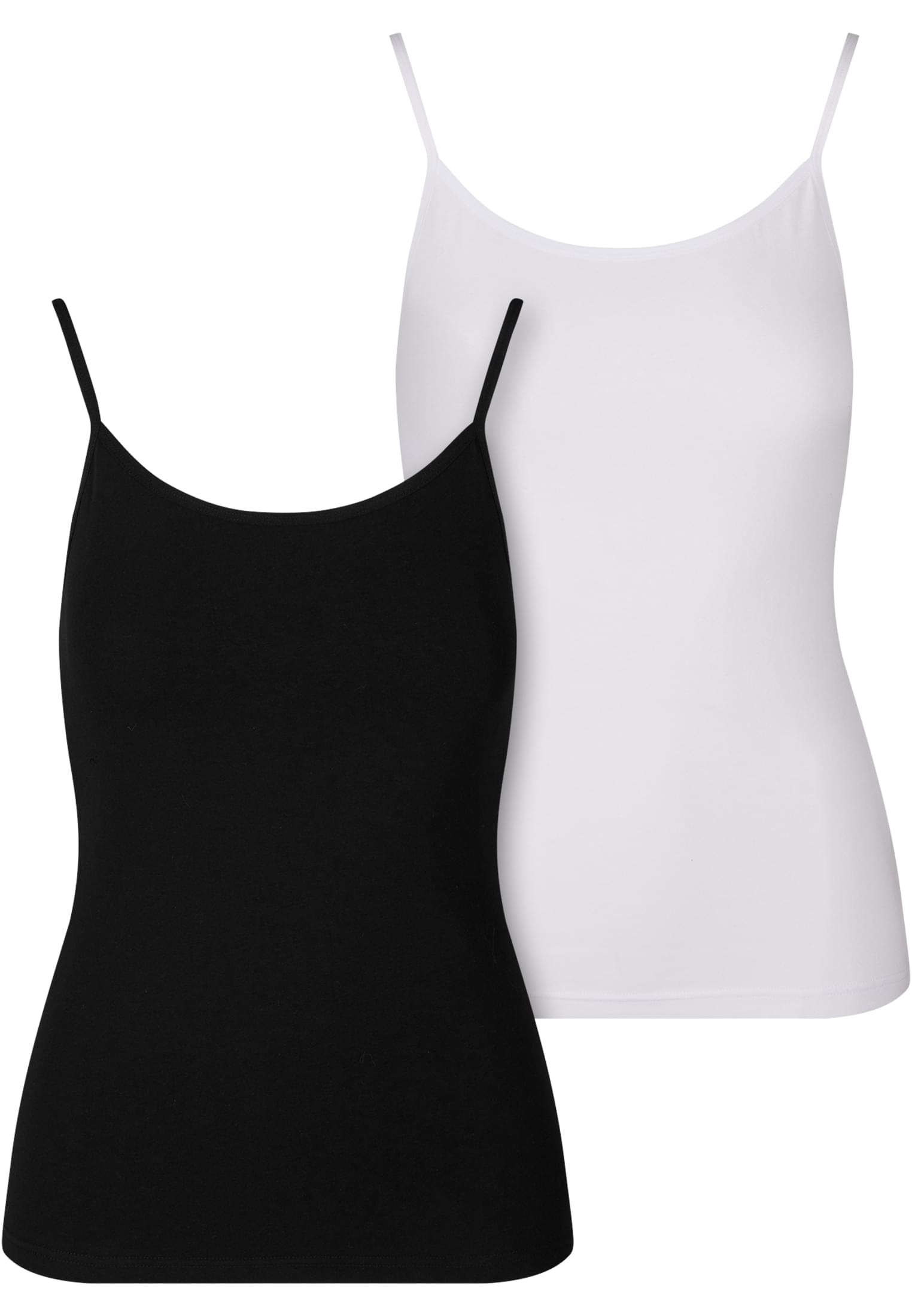 Ladies Basic Tank Top Cotton  2-Pack | black+white