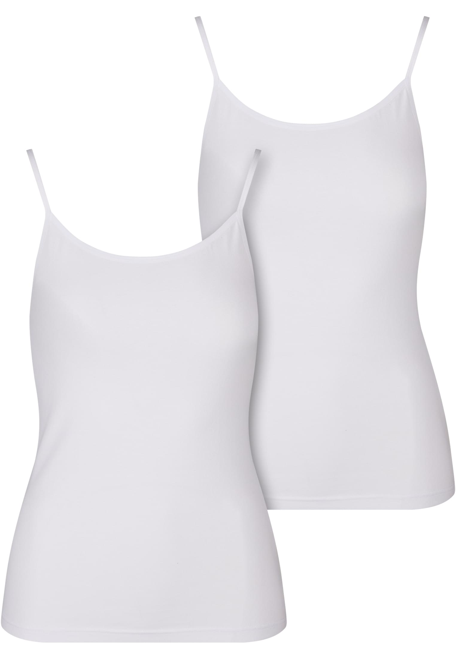 Ladies Basic Tank Top Cotton  2-Pack | white+white
